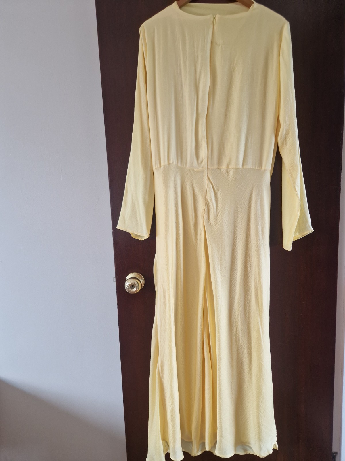 Asos Design Long Dress Size 18 Yellow Summer Wedding Occasion Party Graduation