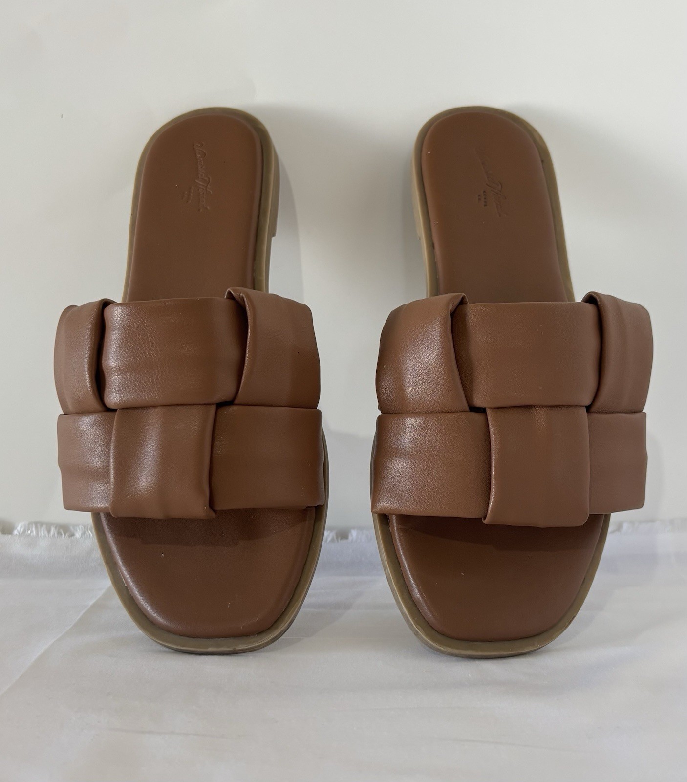Woven/Braided Cognac Comfy Boho Slides/Sandles