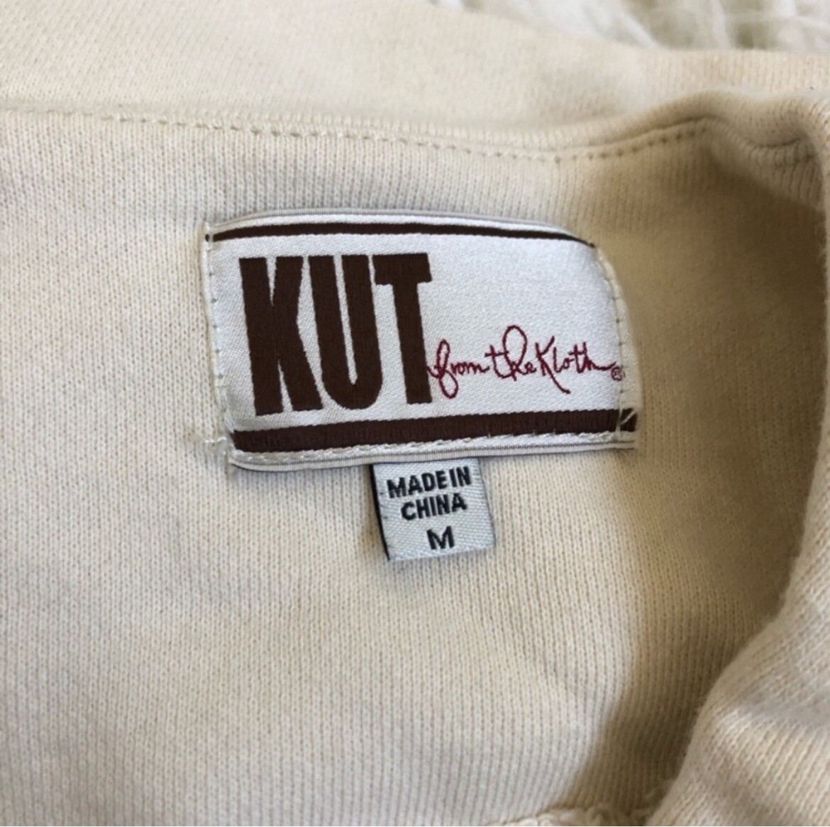 Kut from the Kloth Knit Two Tone Color Block Cotton Blend Moto Jacket EUC Size M