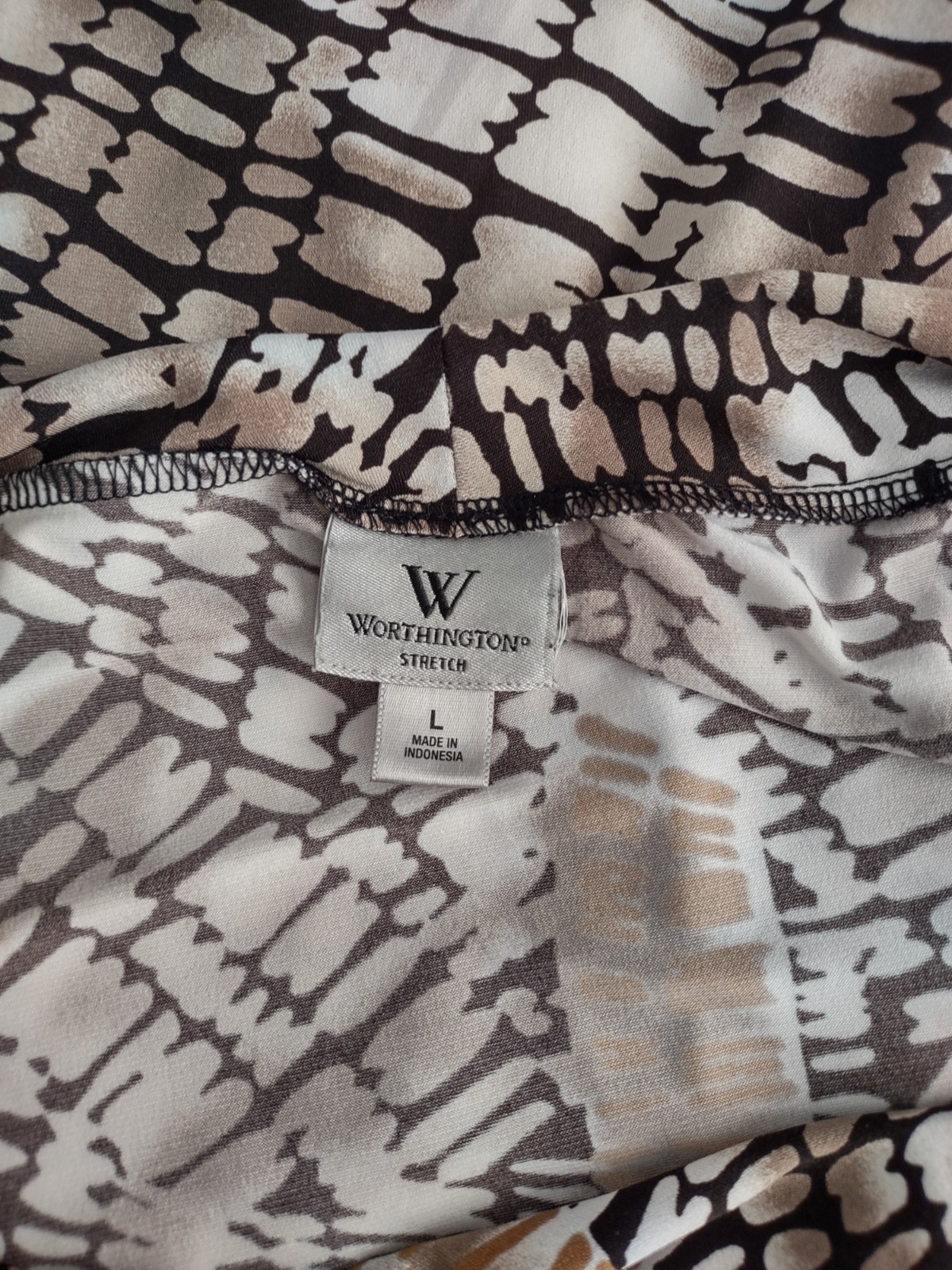 Worthington Women’s Sleeveless Top Size L, Multicolor, Ruched Neckline