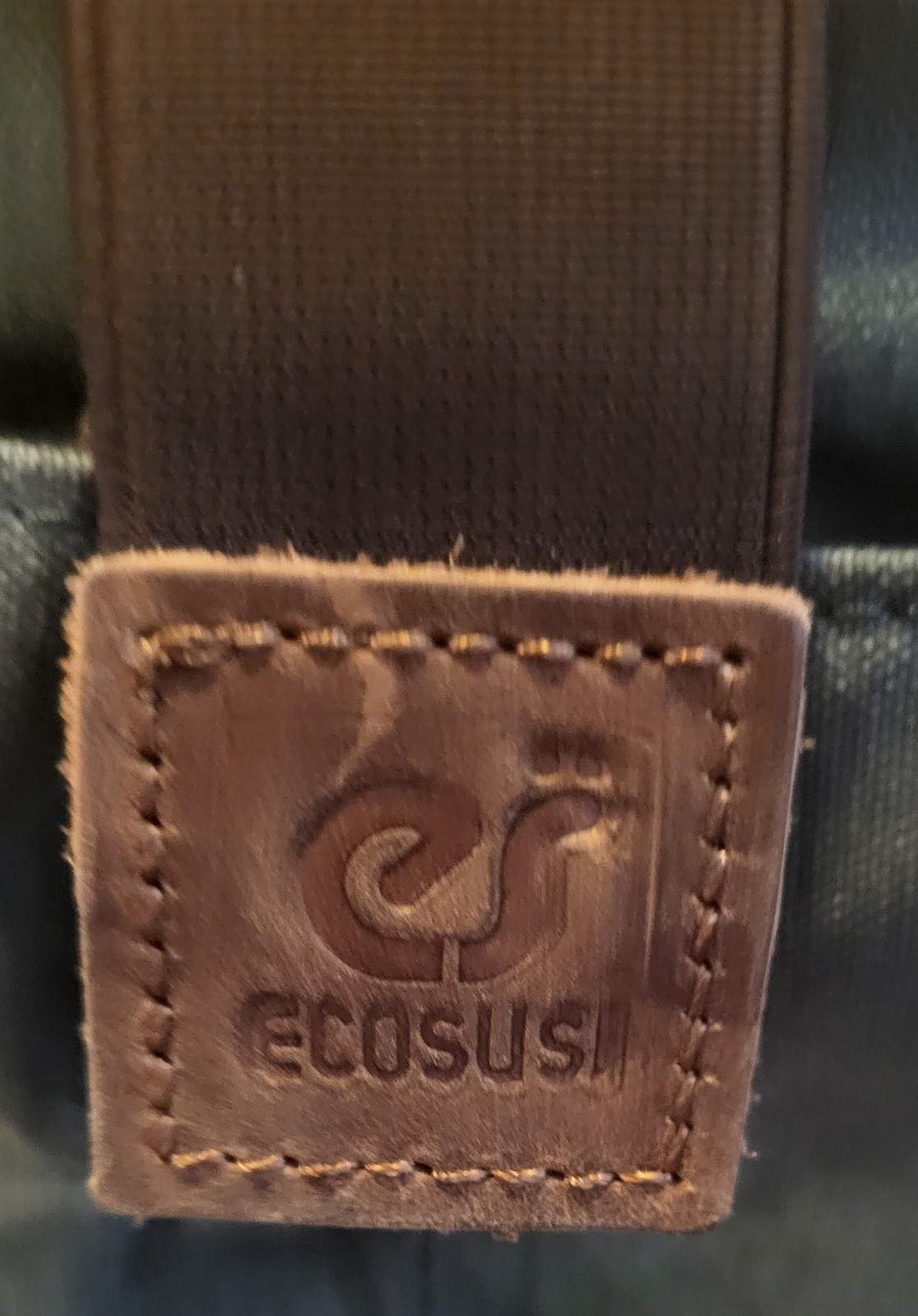 Ecosusi Green Canvas Brown Leather Messenger Bag Laptop