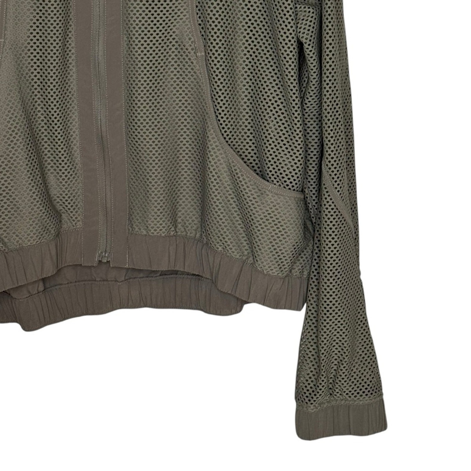 LuLuLemon 10 Green Nylon/Elastane Long Sleeve Mesh Relaxed Fit Hooded Jacket