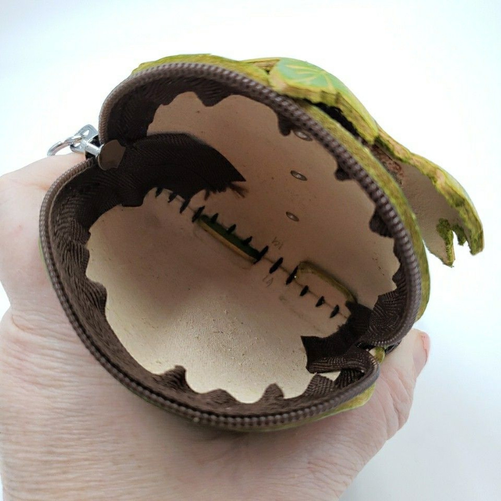 Green Man Coin Purse Woodland Fairy Wristlet Handmade Leather Gift Card Holder