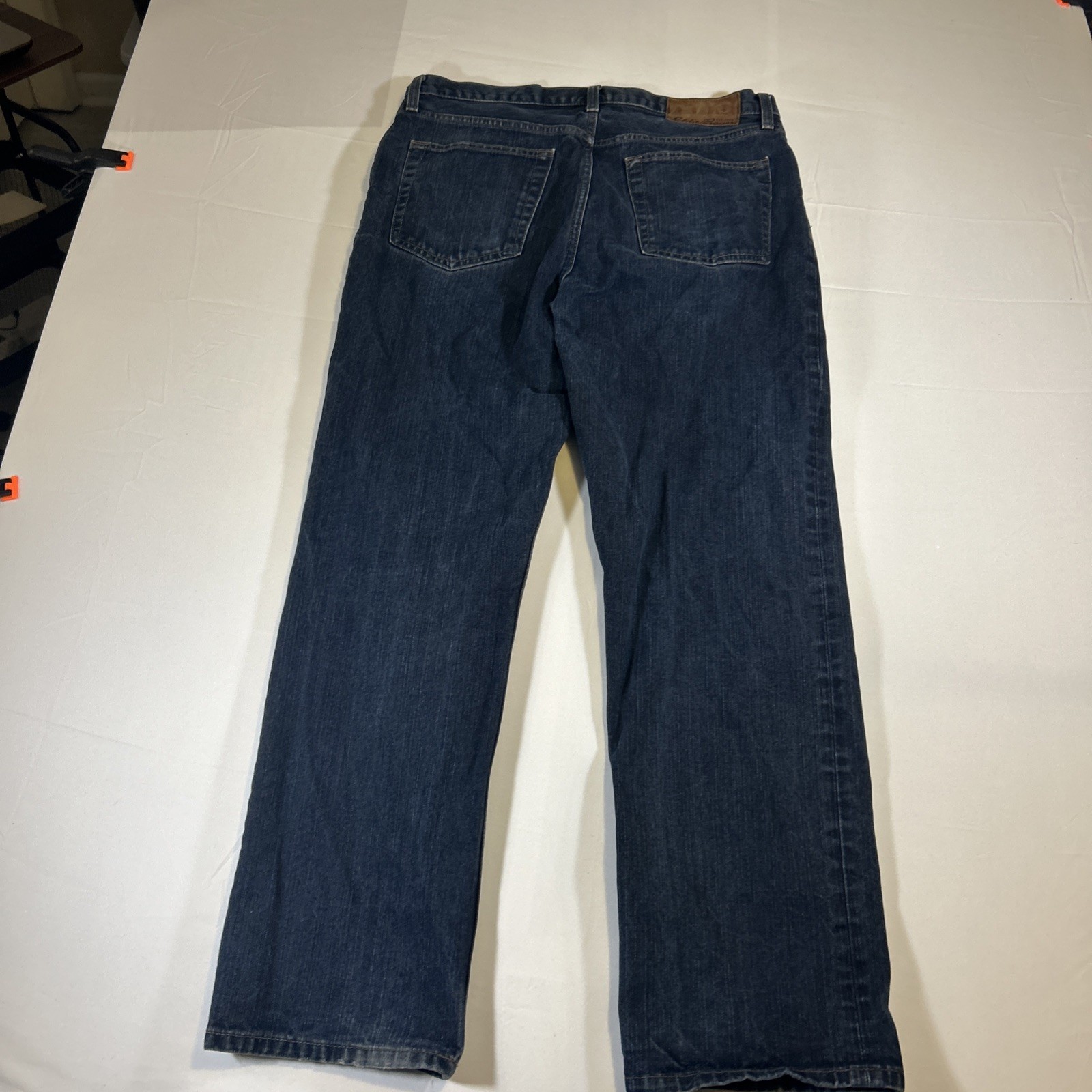 Eddie Bauer Men’s Relaxed Fit Jeans Classic Dark Blue Denim Wash 33×30