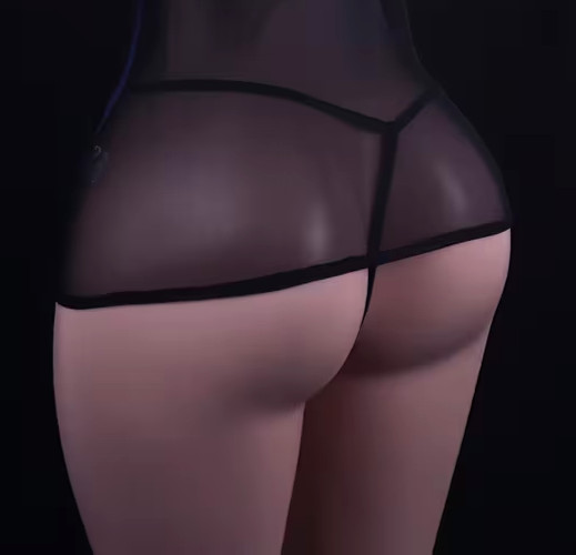 Asian 1-Size (USA XS-M) Deep Blue Air Stewardess Lingerie Bodycon w Thong. Nice!