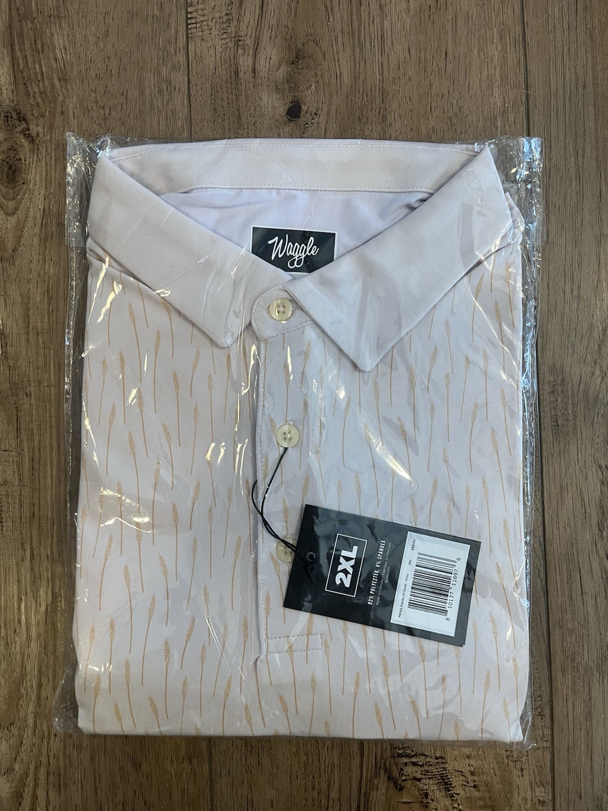New Waggle Performance Golf Polo Size XXL Fields Of Gold NWT