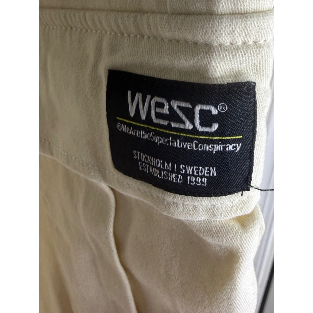 WeSC Cream Cargo Jogger Pants Women’s Large Relaxed Utility Streetwear