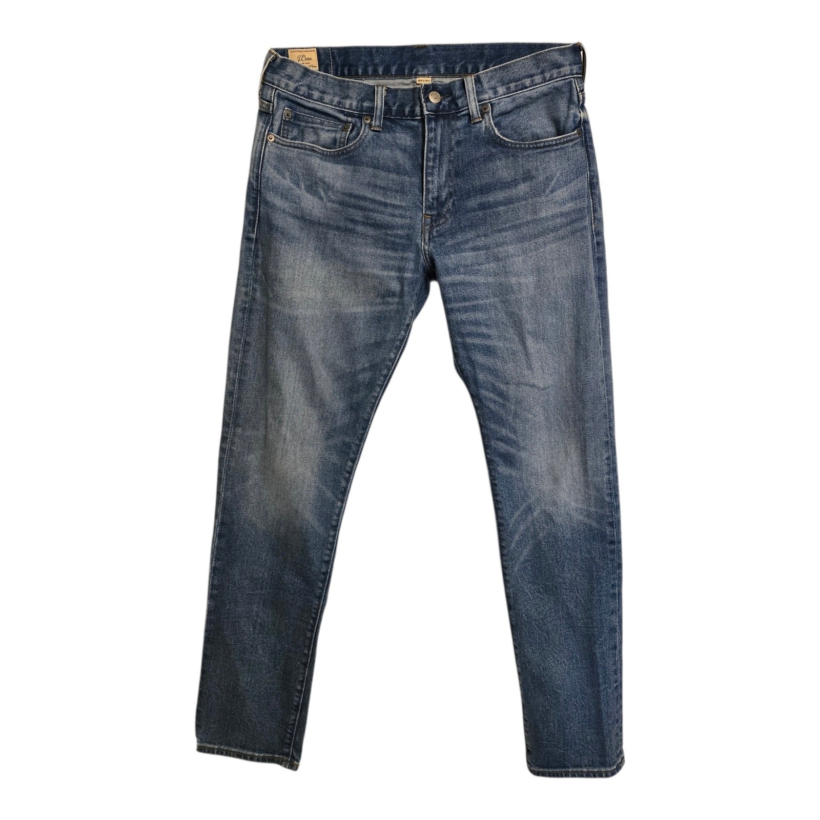 J Crew Jeans Mens Size 32×32 Blue Slim Mid-Rise Distressed Stretch Casual