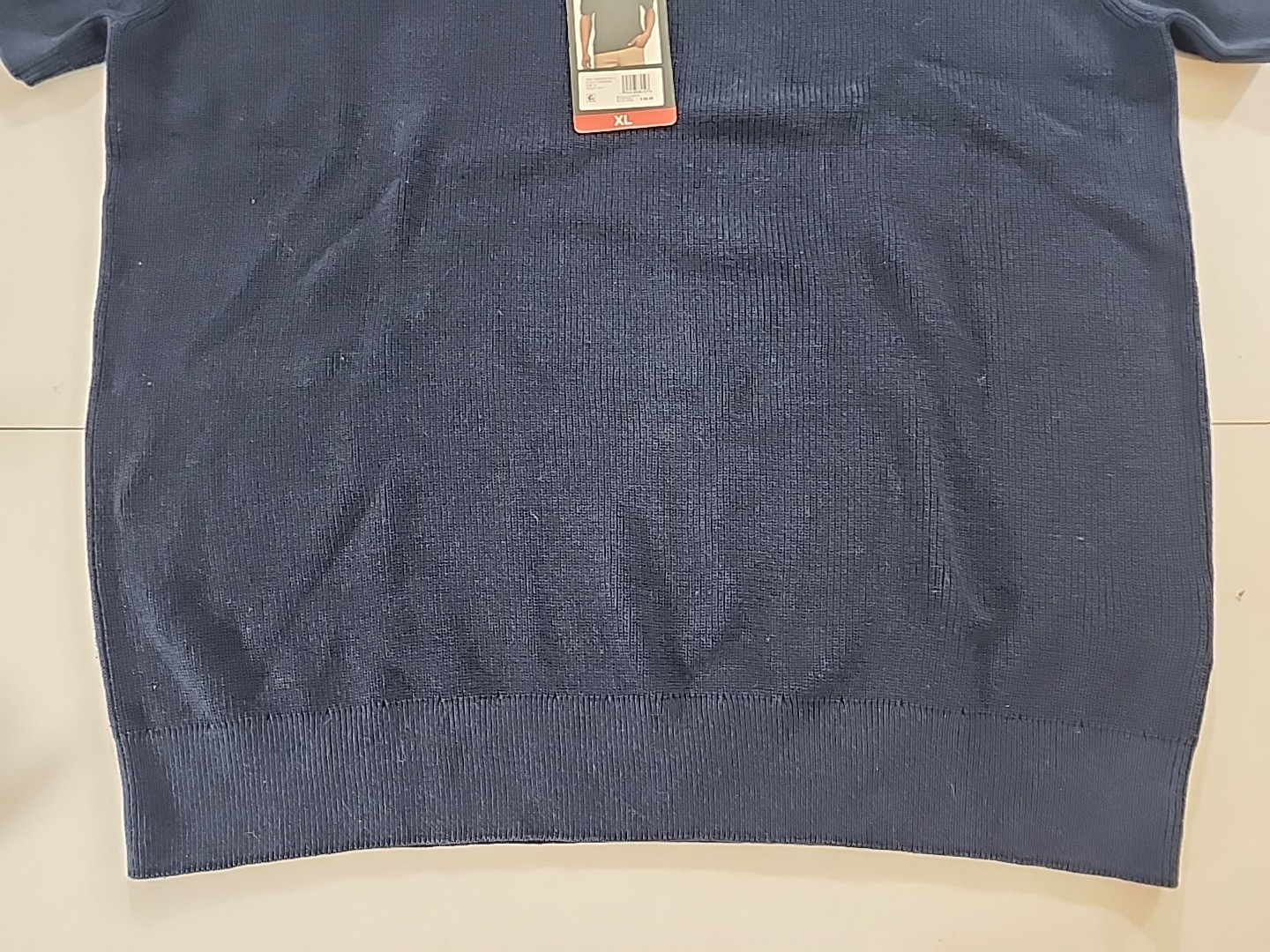 DKNY Men’s Short Sleeve Ribbed Knit 3 Button Placket Collared Sweater Polo XL
