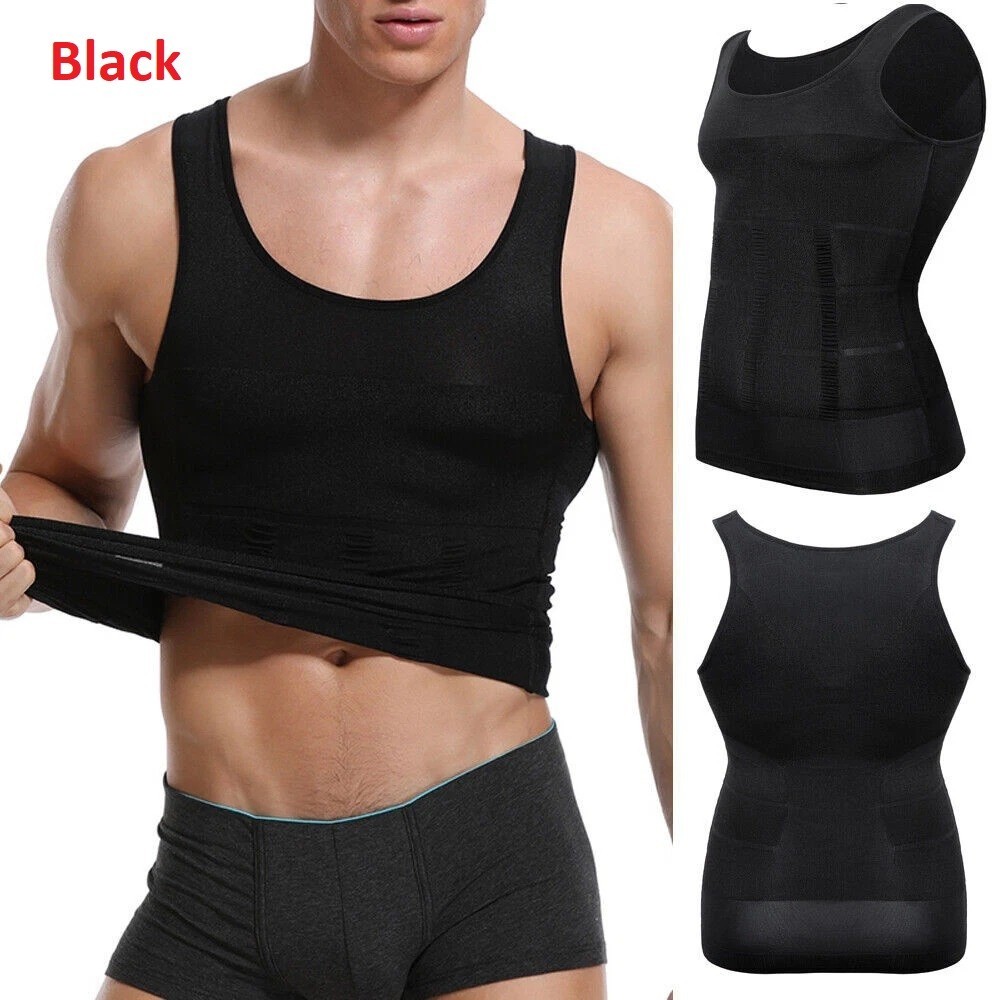 Men Body Shaper Slimming Vest Compression Undershirt Waist Trainer Belly Control