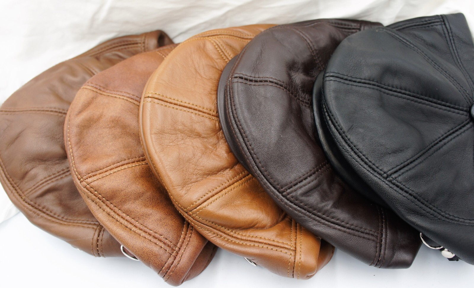 5 Colors REAL LEATHER Men Gatsby Newsboy Ivy Hat Golf Driving Flat Cabbie M-3XL