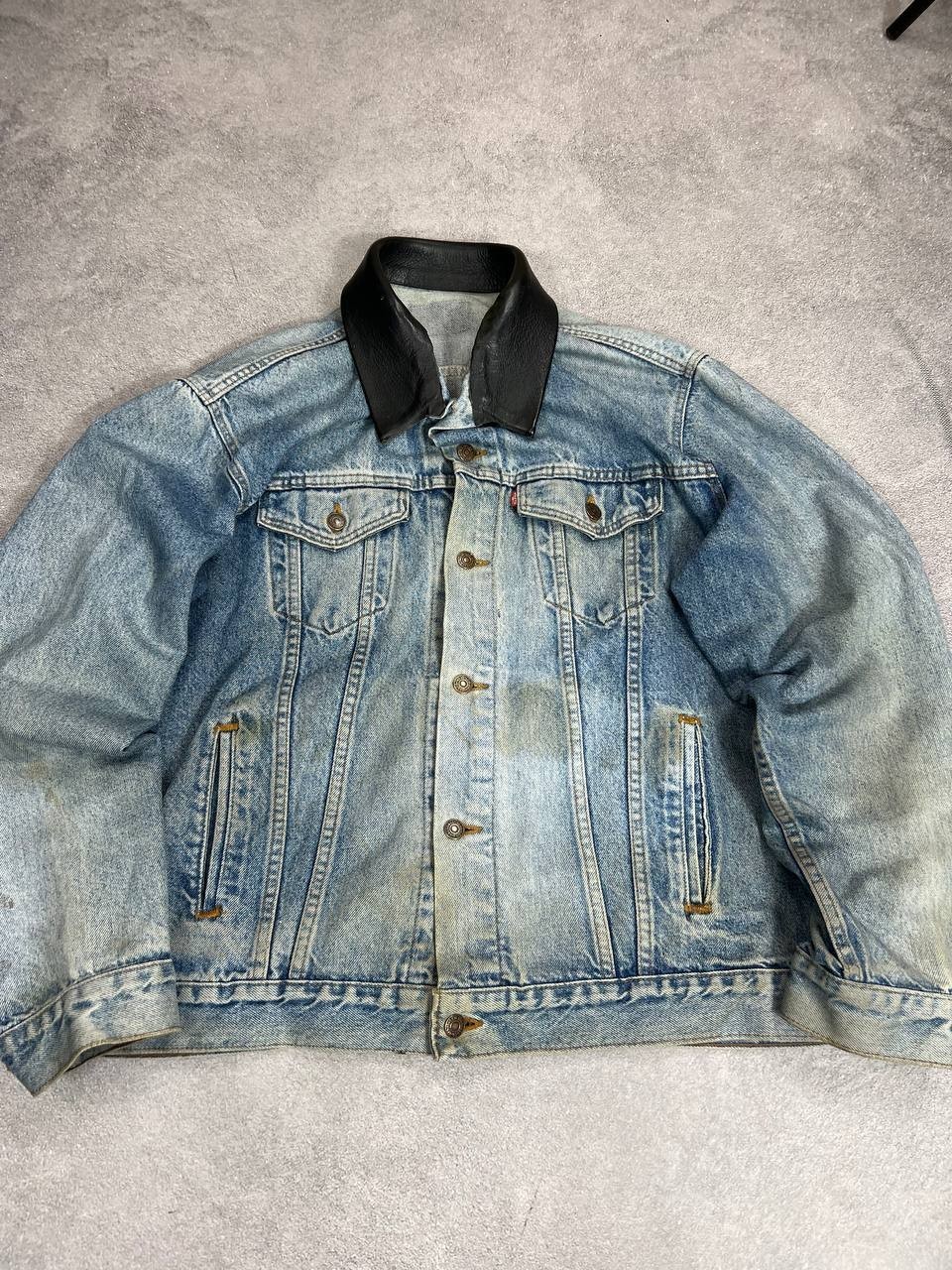 VTG Japanese Streetwear Y2K Style Washed Levis Jeans Zip Jacket 90s