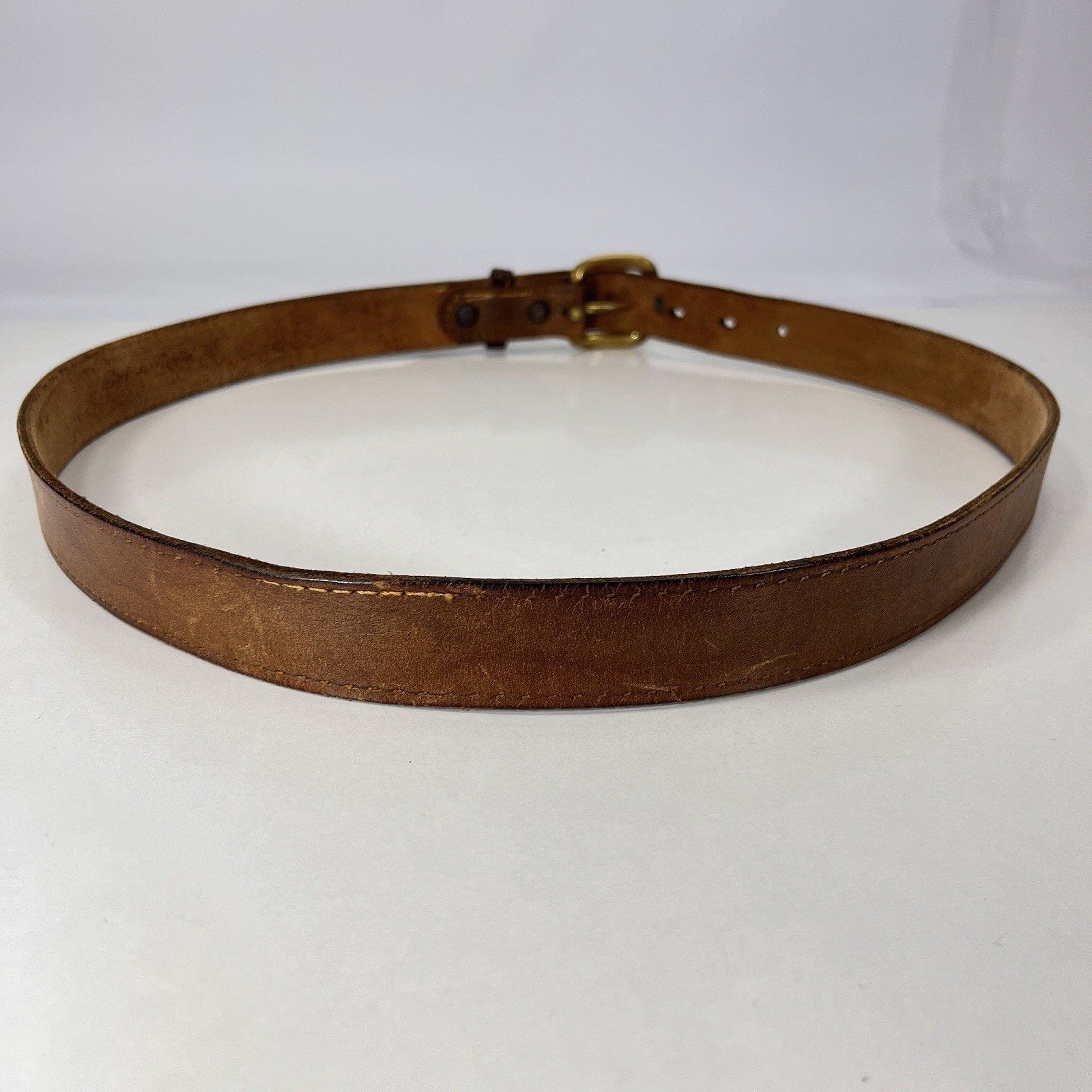 British Rogue Vintage Brown Steerhide Saddle Leather Belt – Men’s Size 38