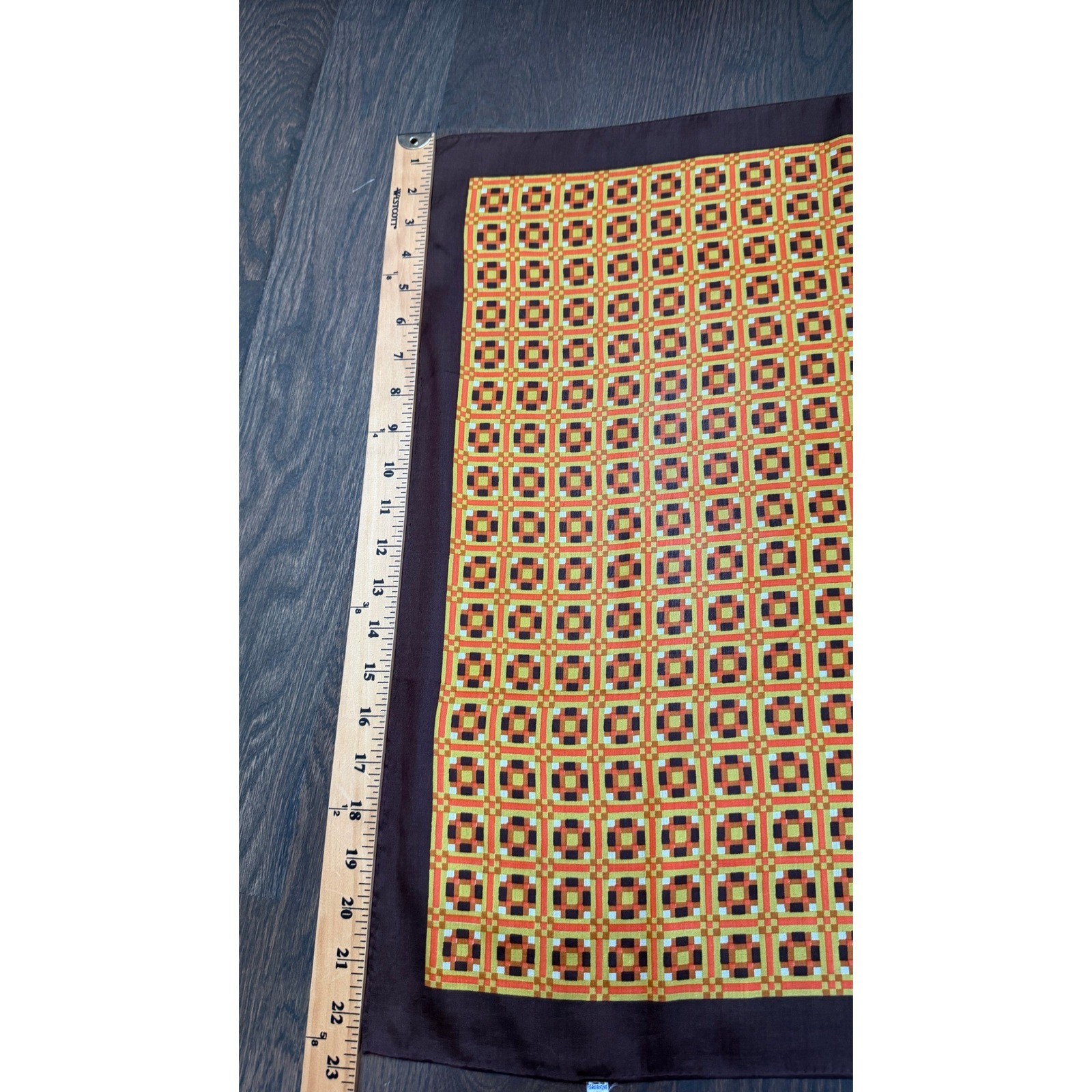 Madeleine de Rauch Paris Vintage Silk Scarf Made in France 23″x 23″ 70s Retro