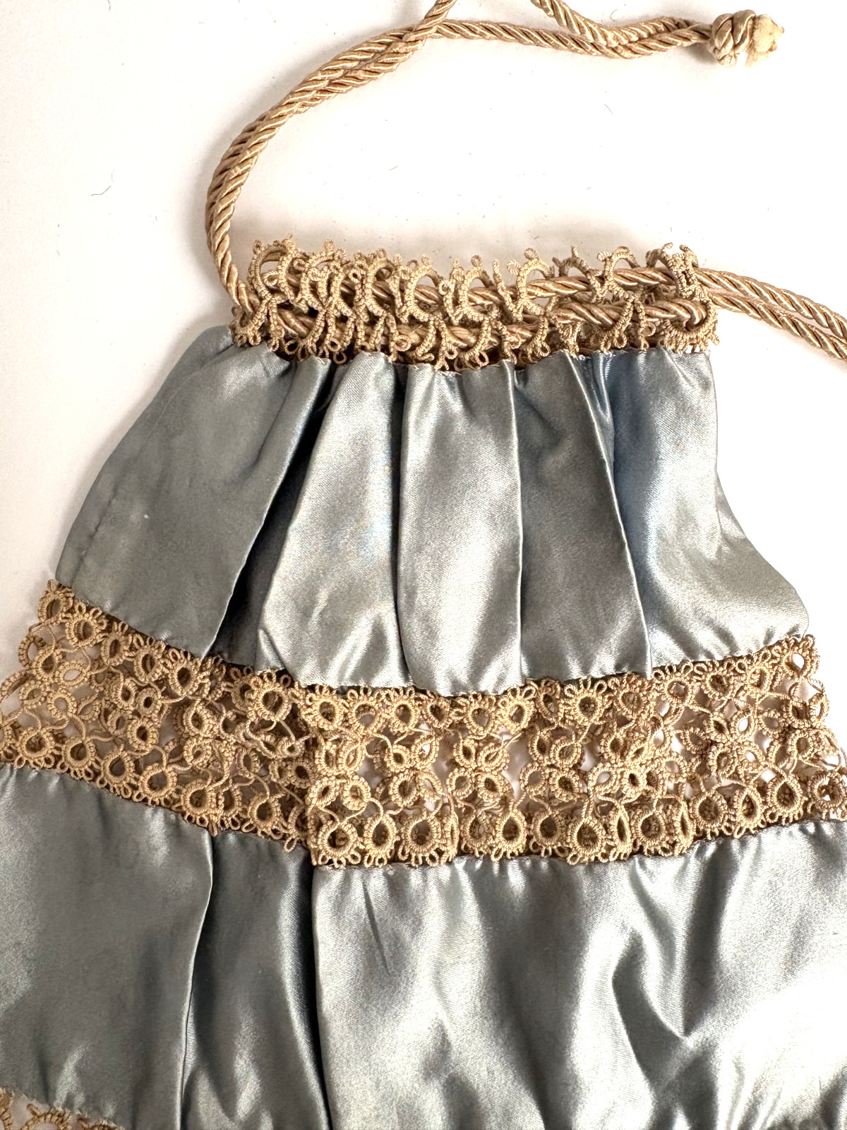 3 Styles of Handmade Victorian Crocheted/Tatted/Knotted Drawstring Reticule Bags