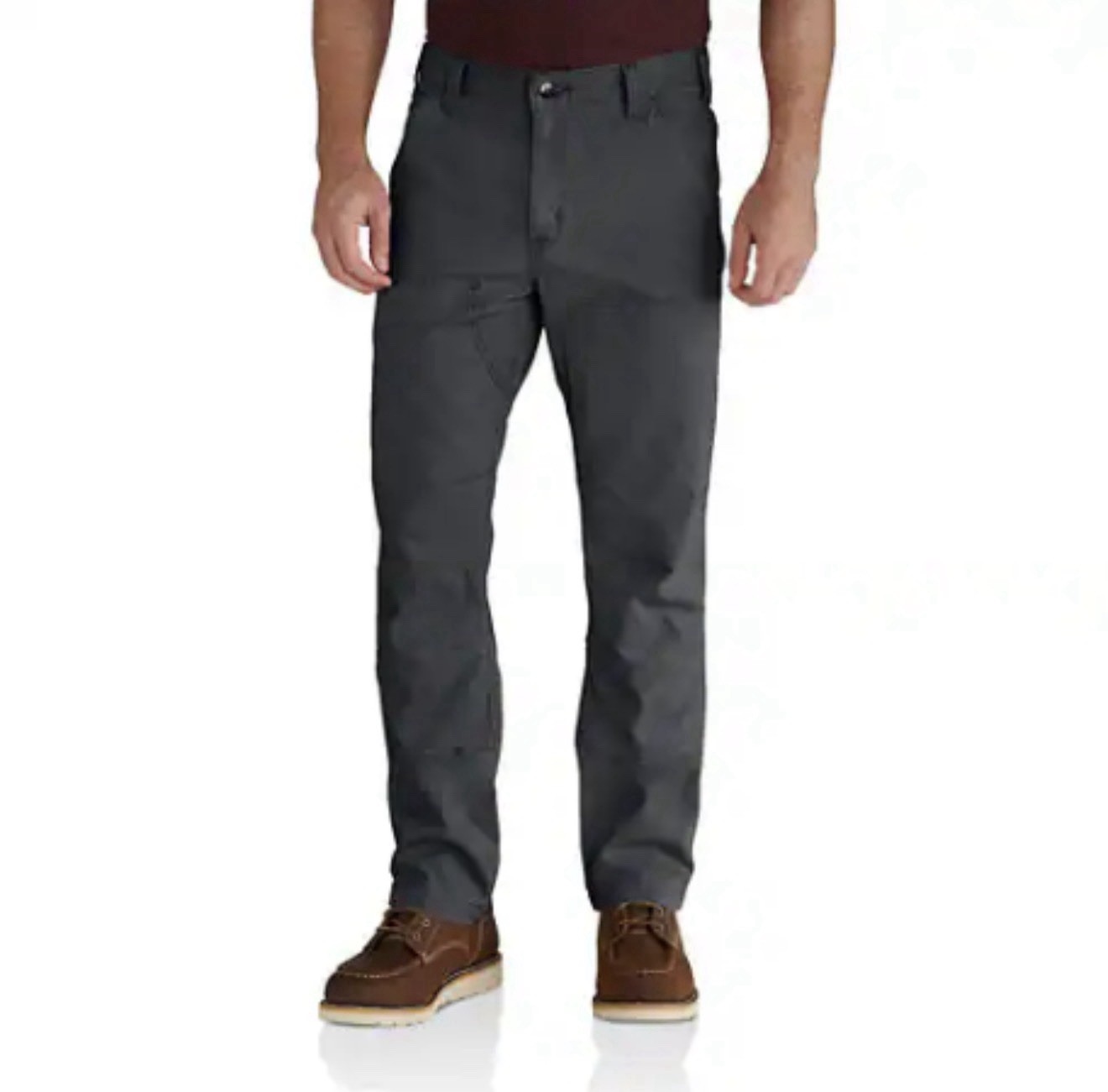 Carhartt Gray Rugged Flex Relaxed Fit Canvas Double Knee Utility Pant Mens 34×34