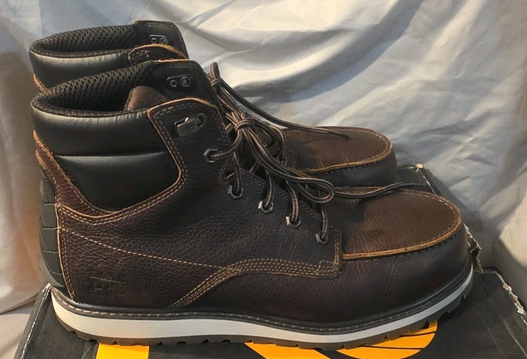 Timberland Pro Irvine 6″ Alloy Toe Work Boots Brown Men Size 10.5 NWB Defects