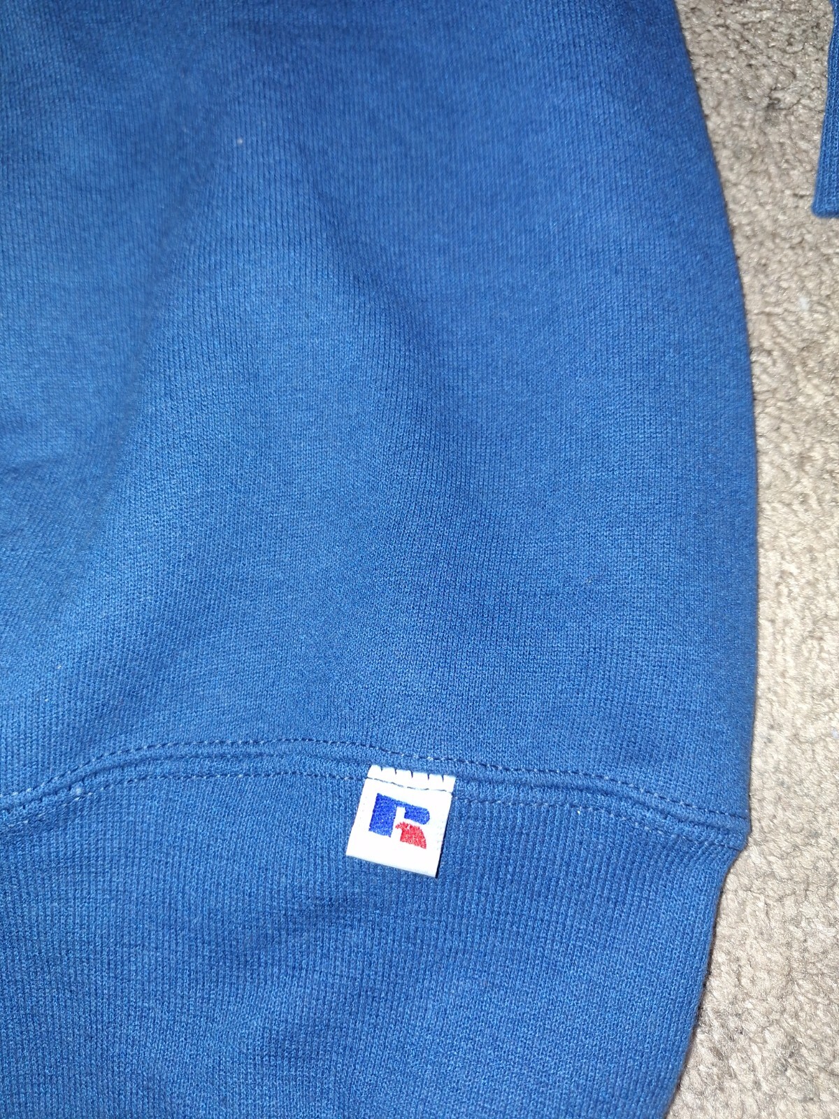 2 VINTAGE Russell Athletic Sweatshirt Mens Large Crewneck 90s Logo Blank USA