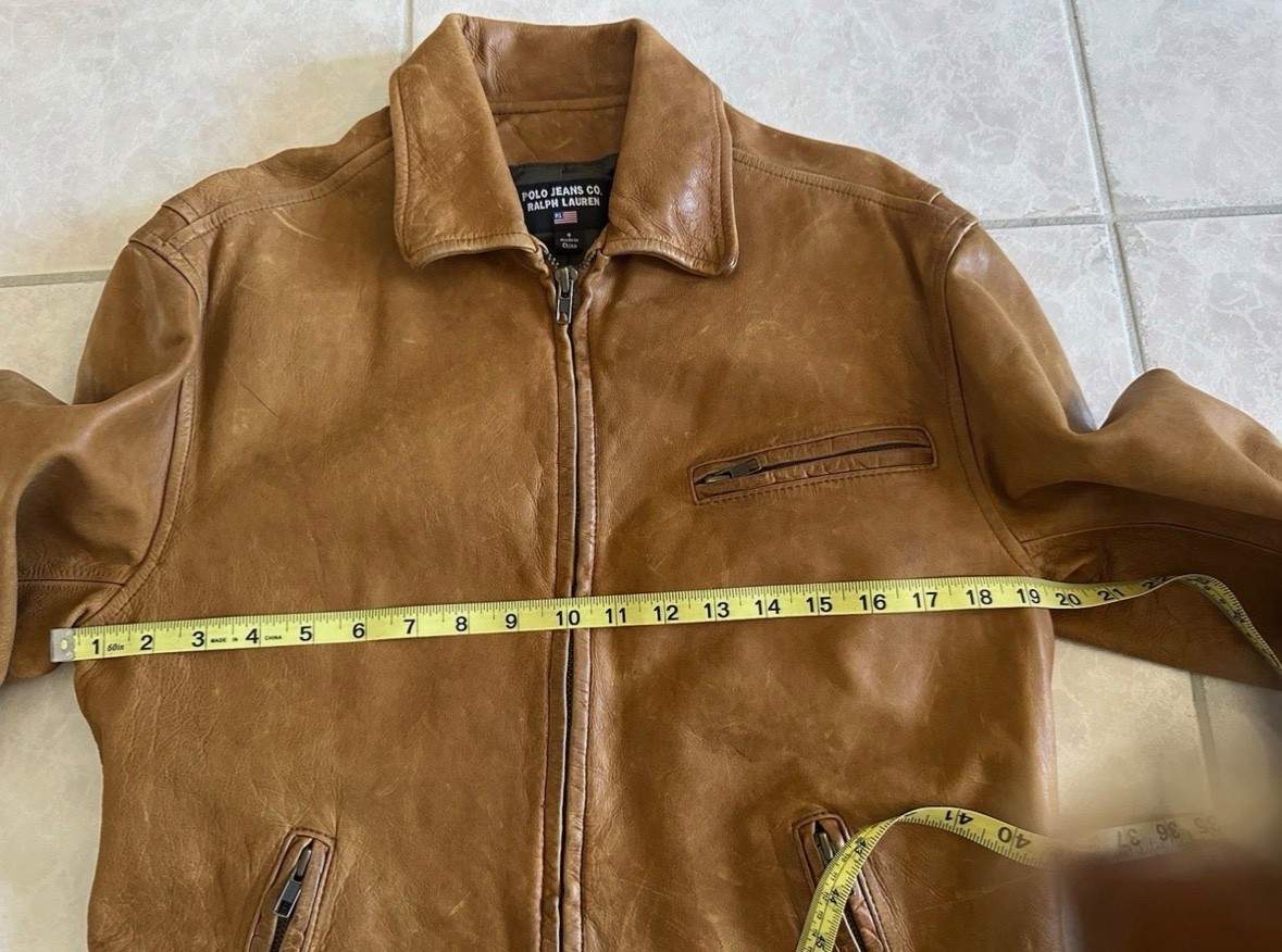 Polo Jeans Co. Ralph Lauren Distressed Workwear Leather Jacket