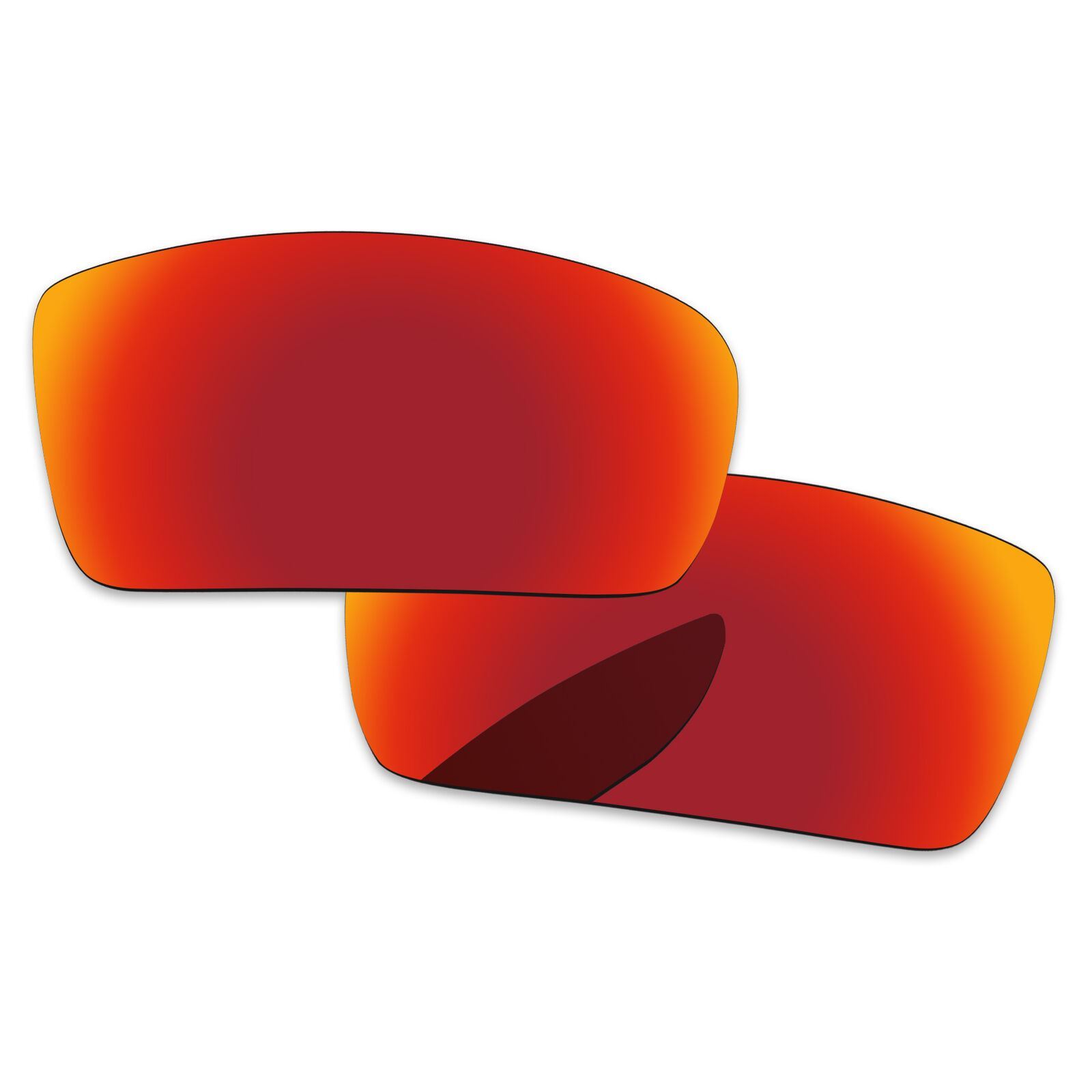 Lenslog Fire Red Mirror Polarized Replacement Lenses For-Oakley Gascan Sunglass