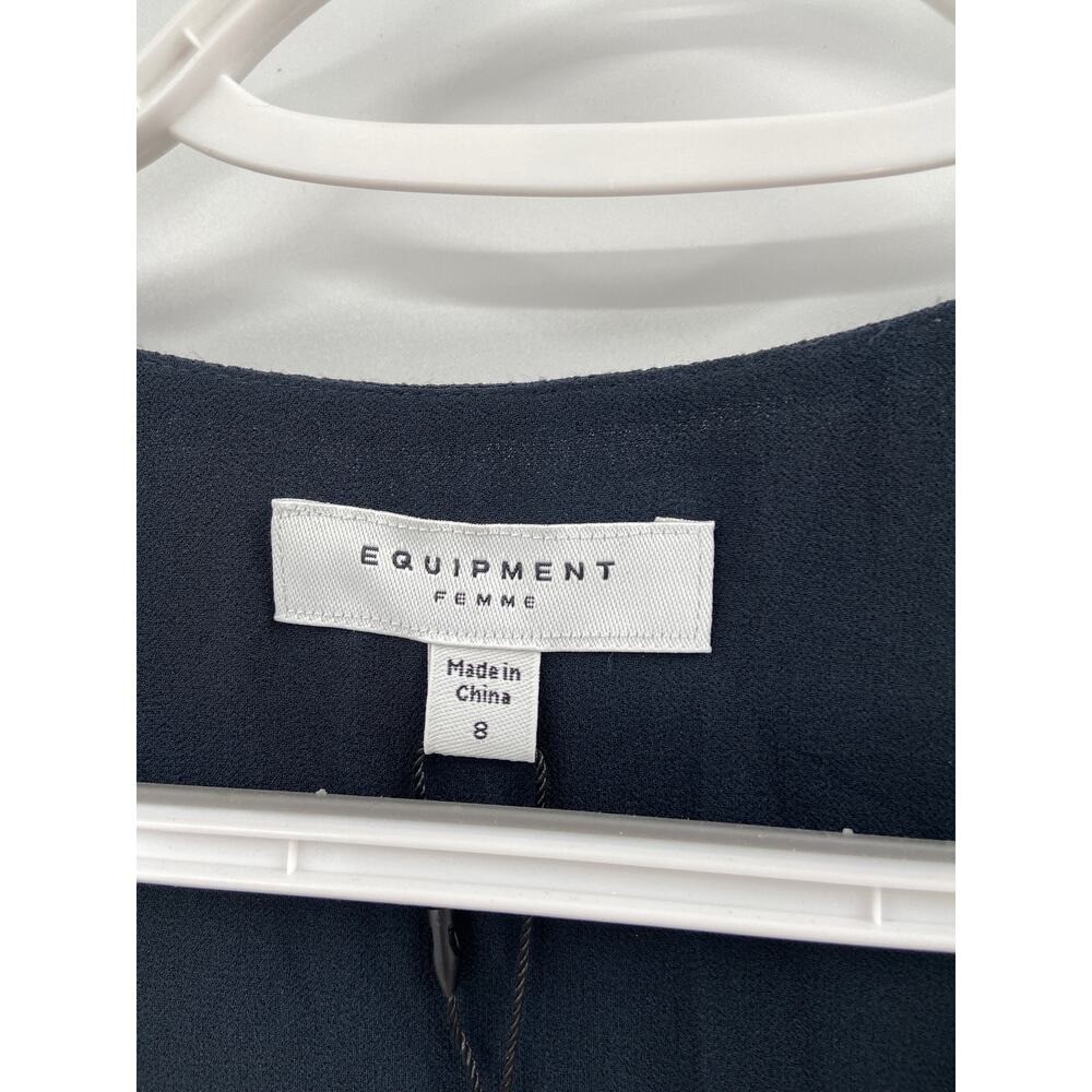 Equipment Femme Galane Black White Colorblock Two-Tone Sleeveless Dress 8 NWT