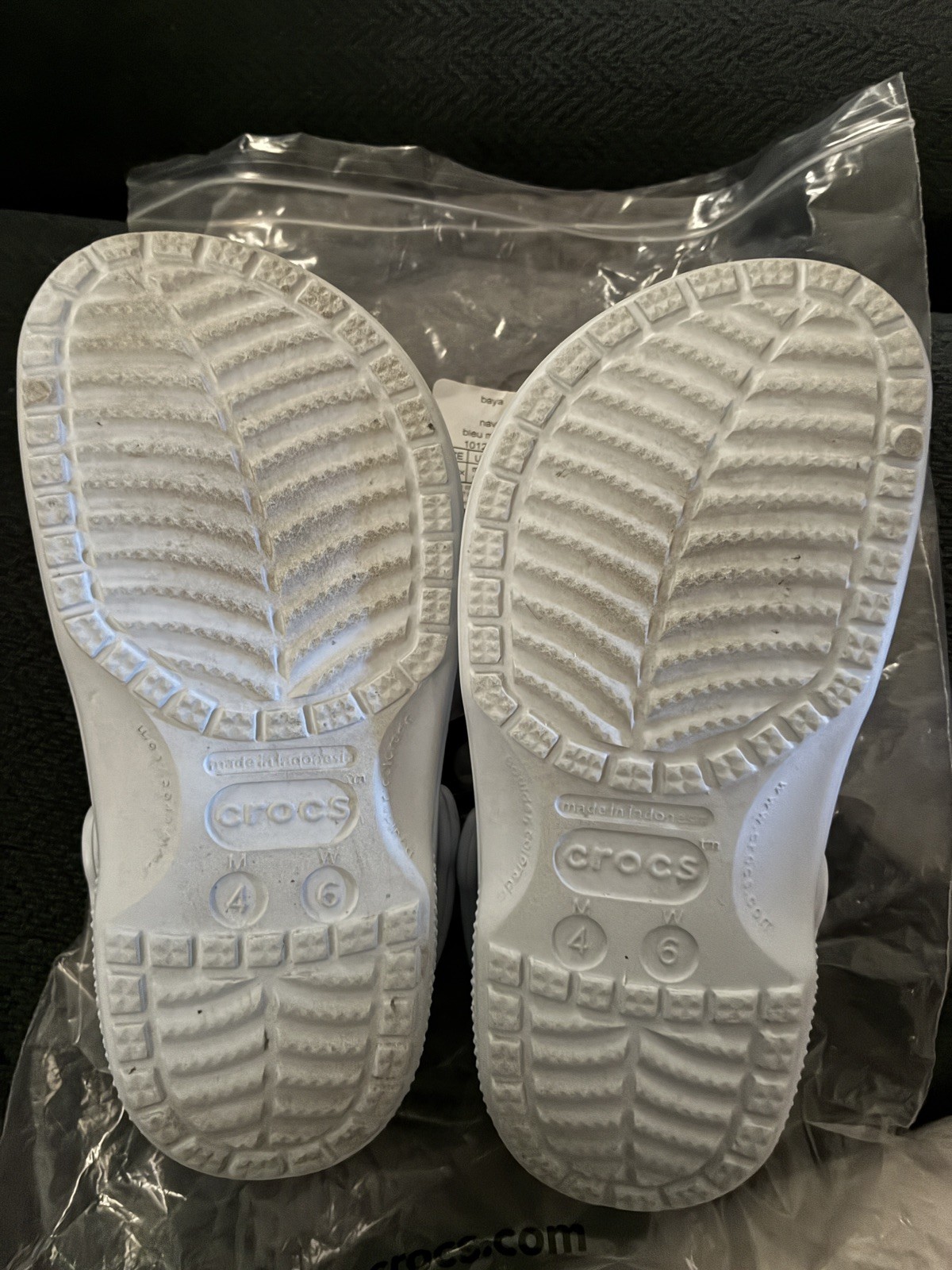 Crocs Baya Clogs Blue Marine (M4 W6) with Gold Butterfly Jibbitz-slightly used.