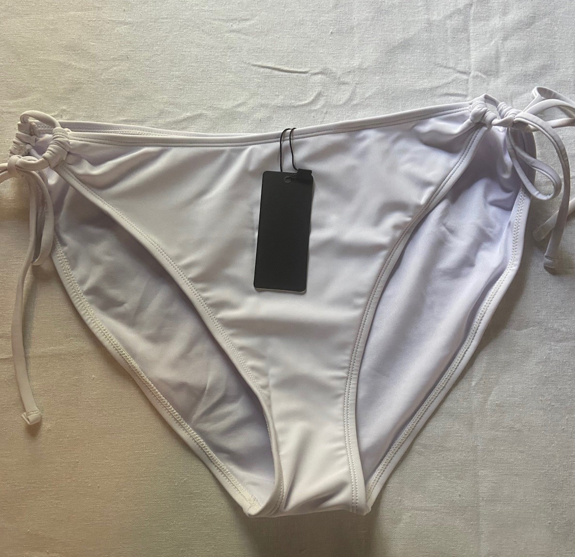 Zmart String Tie Bikini Bottoms White – Size L