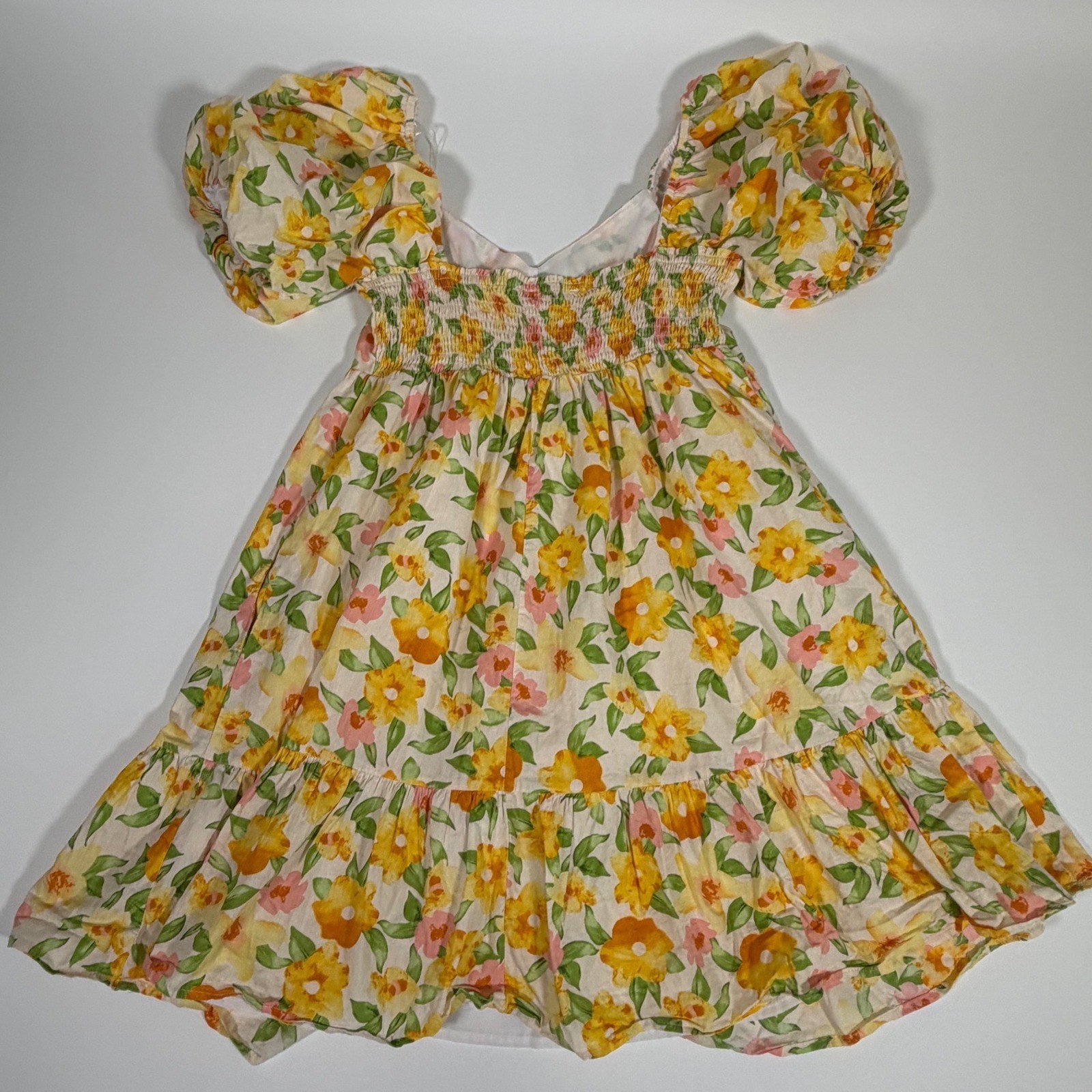 &Merci Floral Puff Sleeve Cottagecore Dress Women’s Medium Sweetheart Neck