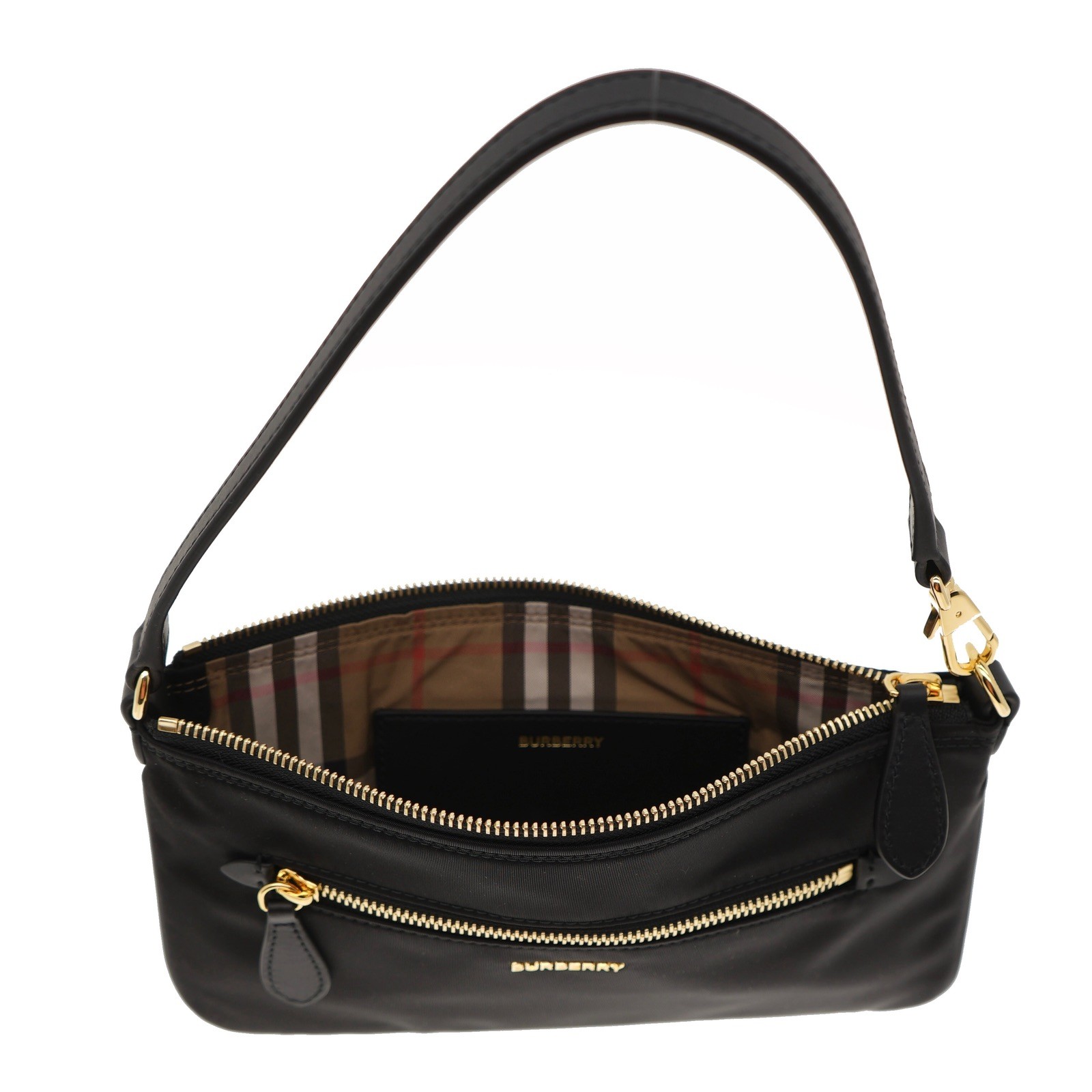 Burberry Pouch Handbag Black Nylon New
