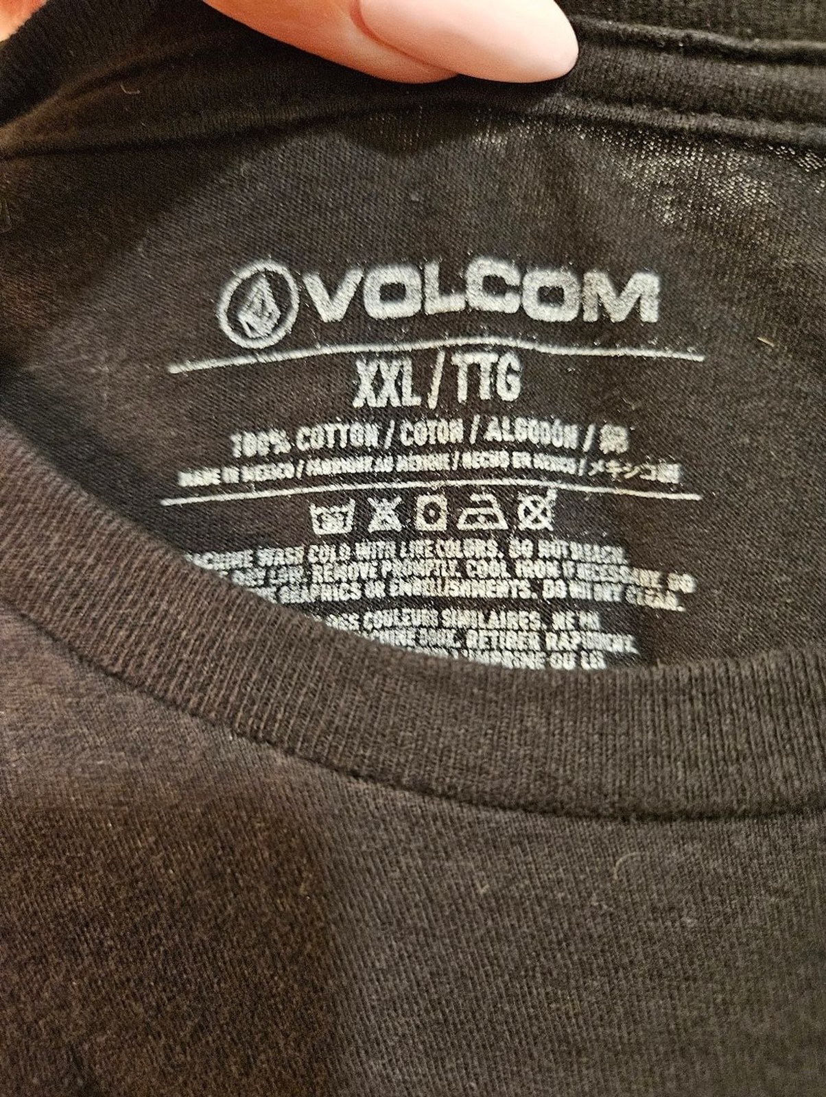 Volcom Men’s Long Sleeve Tee in Black with White Logo