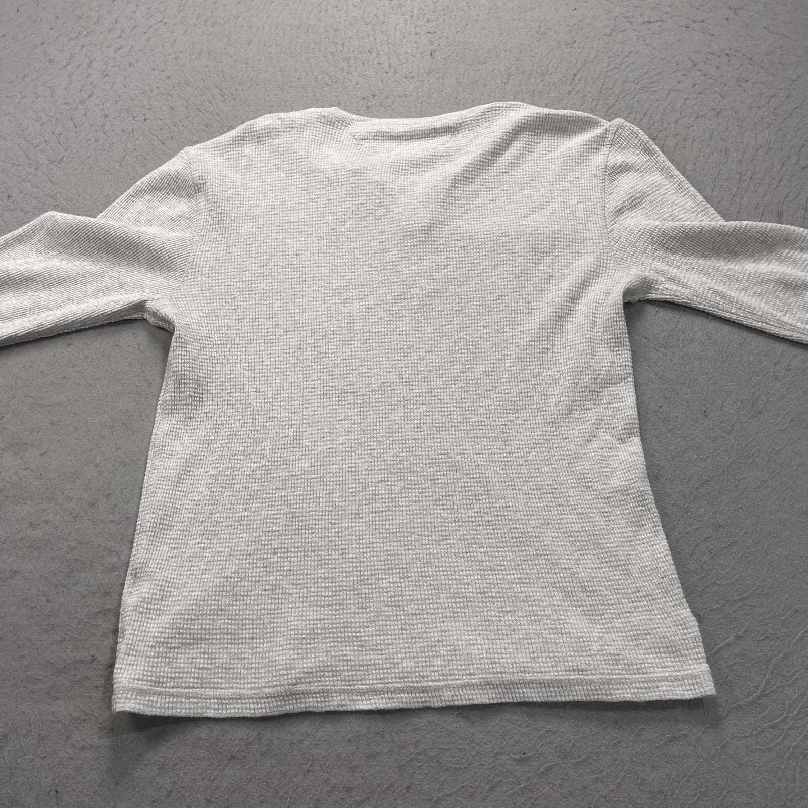 Faherty Shirt Mens Medium Gray Thermal Waffle Knit Henley Pullover Casual Preppy