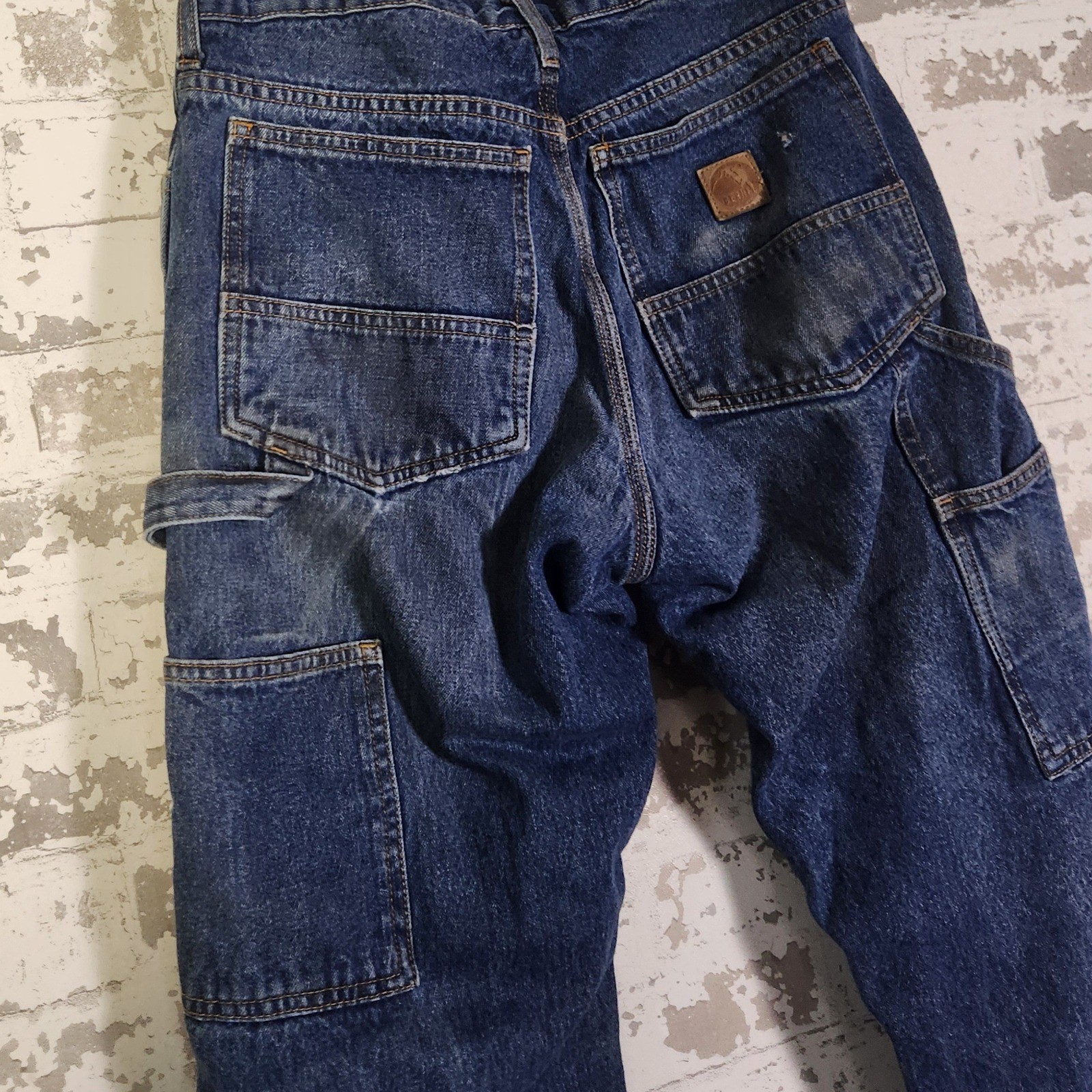 BERNE Mens Carpenter Jeans Size 30×30 Blue Denim Red Flannel Lined Workwear Pant