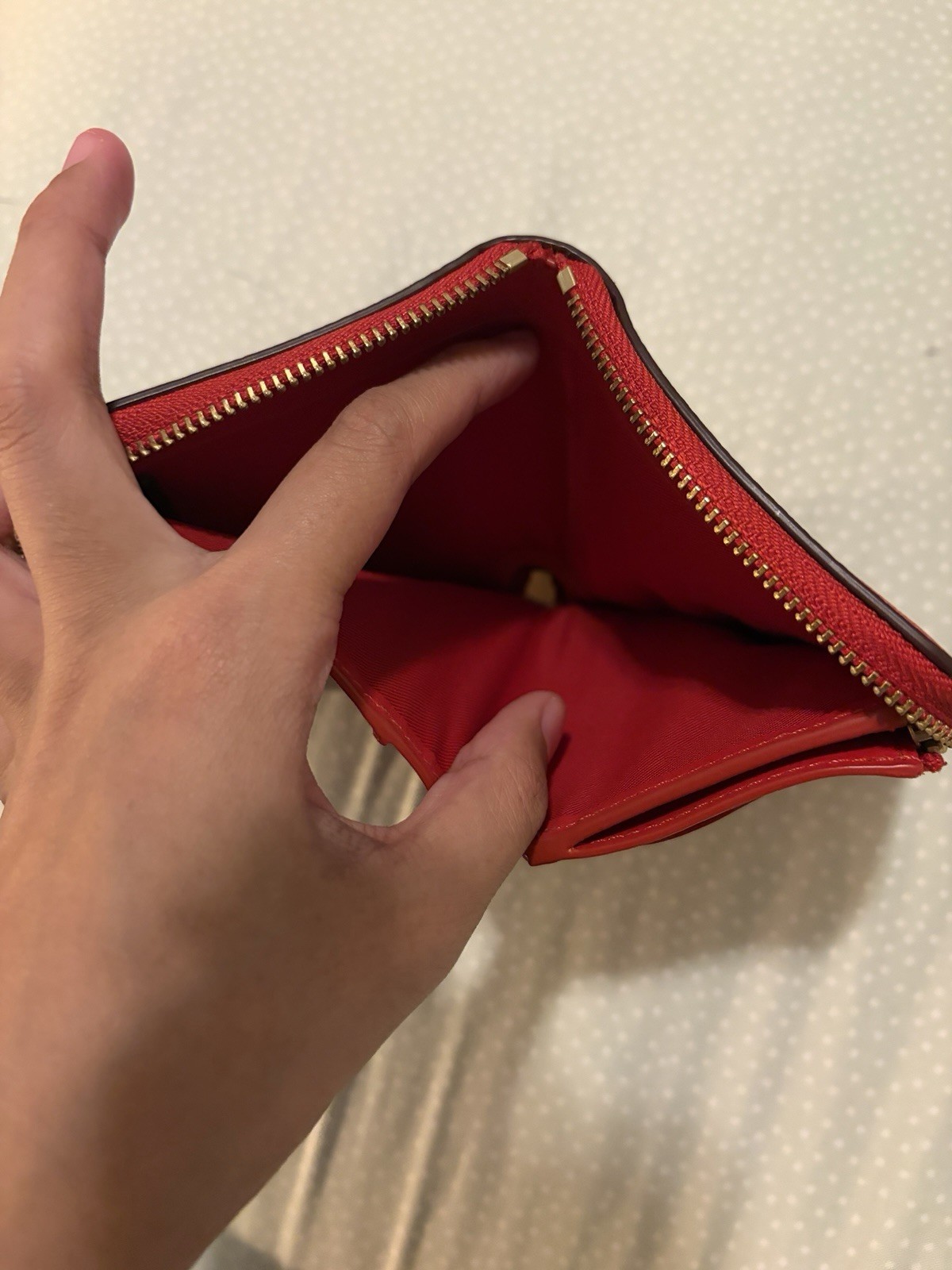 Coach Small Zip Around Wallet Leather Sport Red CF243B