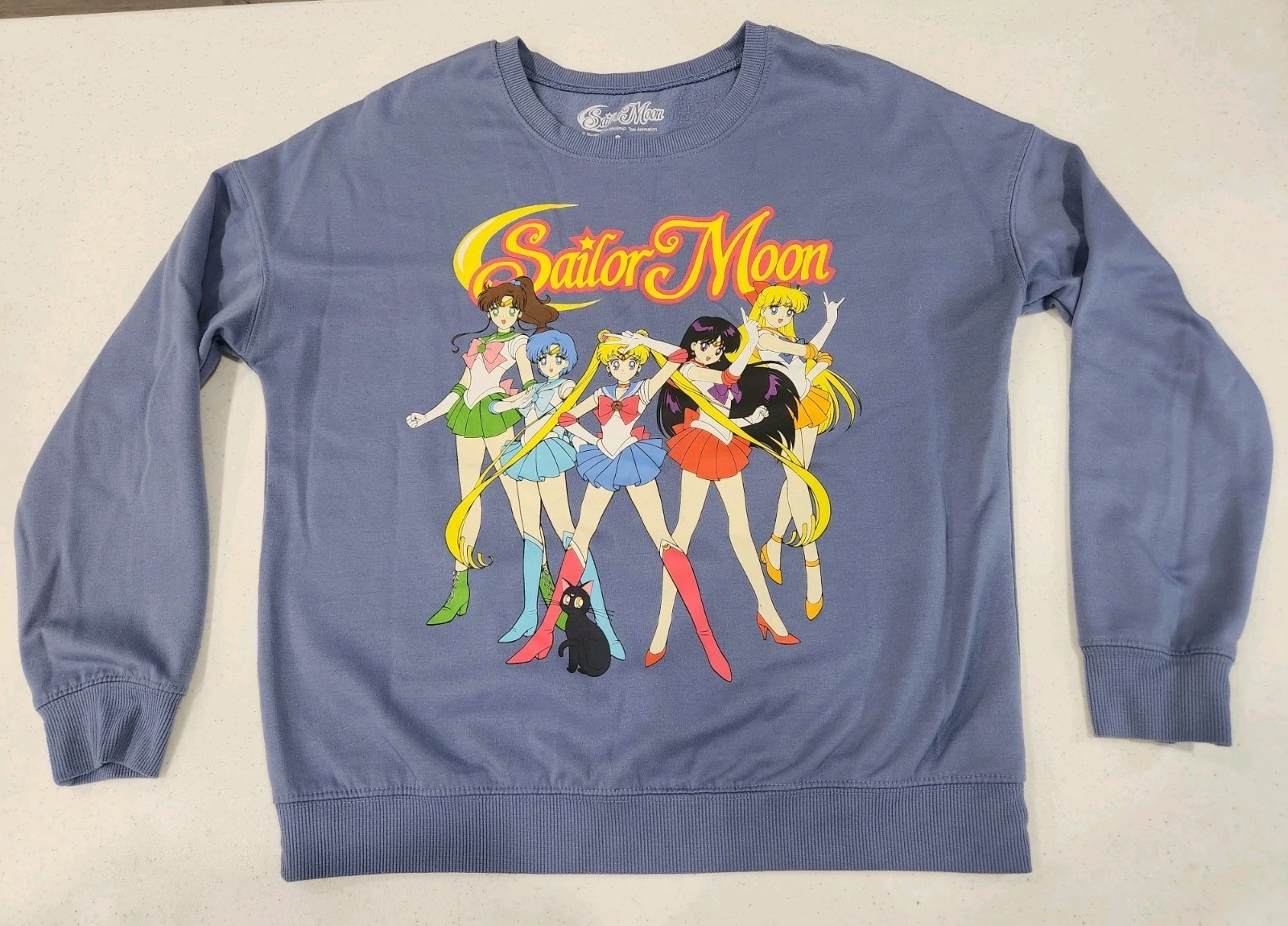 Sailor Moon Women’s Size S Graphic Print Pullover Sweatshirt Crew Neck Anime Top
