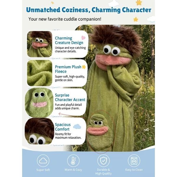Free Ship Monster Silly Pajamas Funny Costumes Wearable Fancy Dress Fleece Cozy