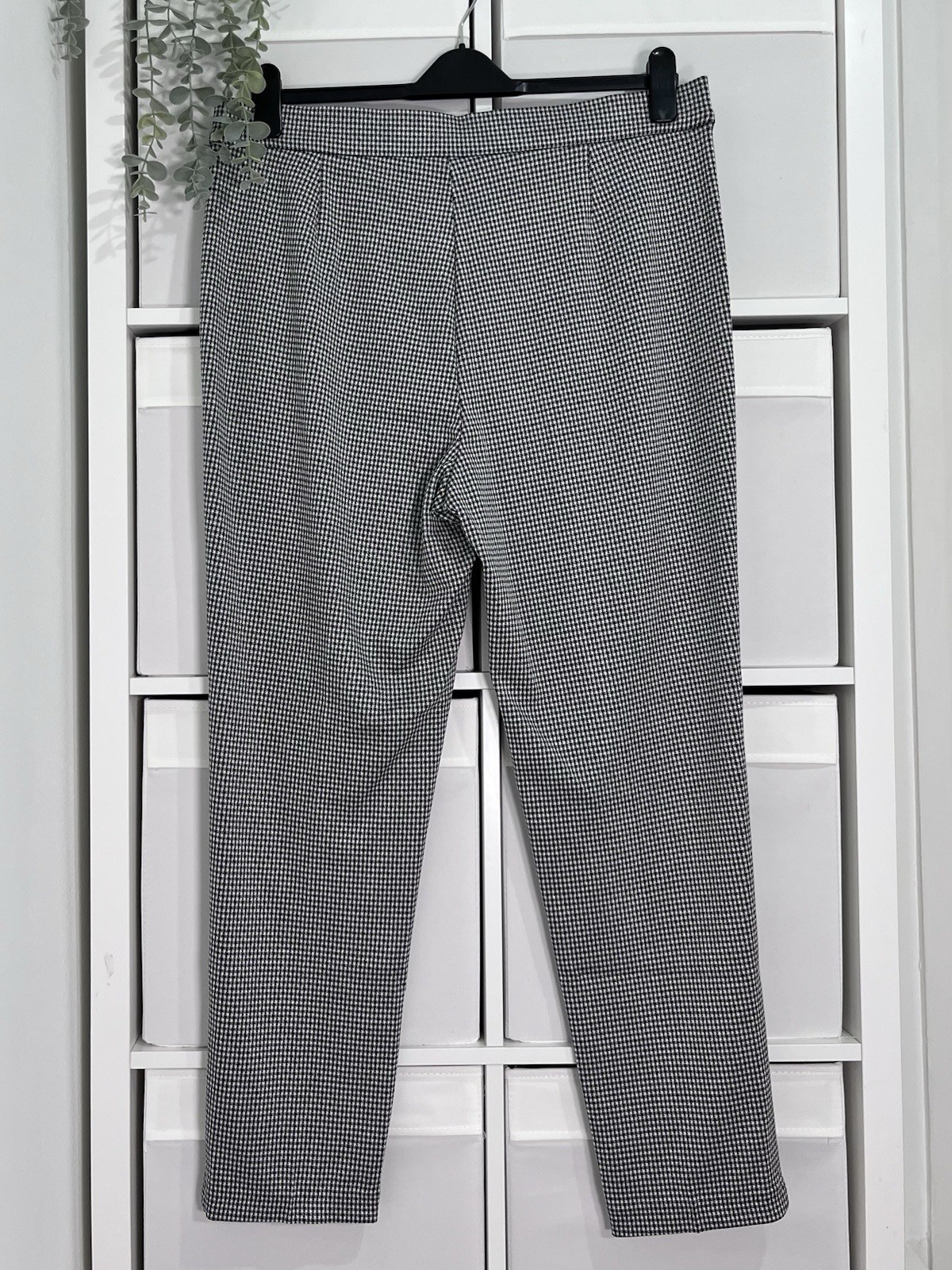 M&S Ladies Trousers Size 18 Houndstooth Pull On Elasticated Waist W37 L28 BNWT