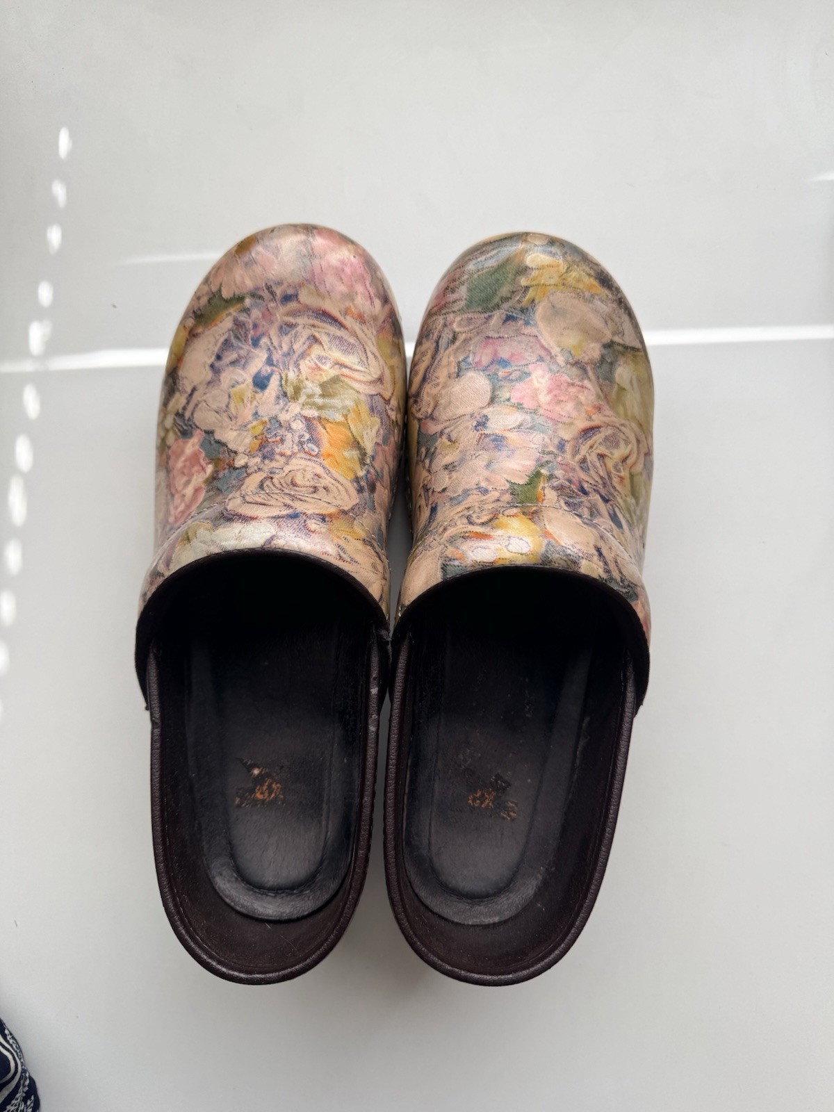 Dansko Professional Floral Leather Clogs Slip-On Slip Resistant EU 40 US 9.5