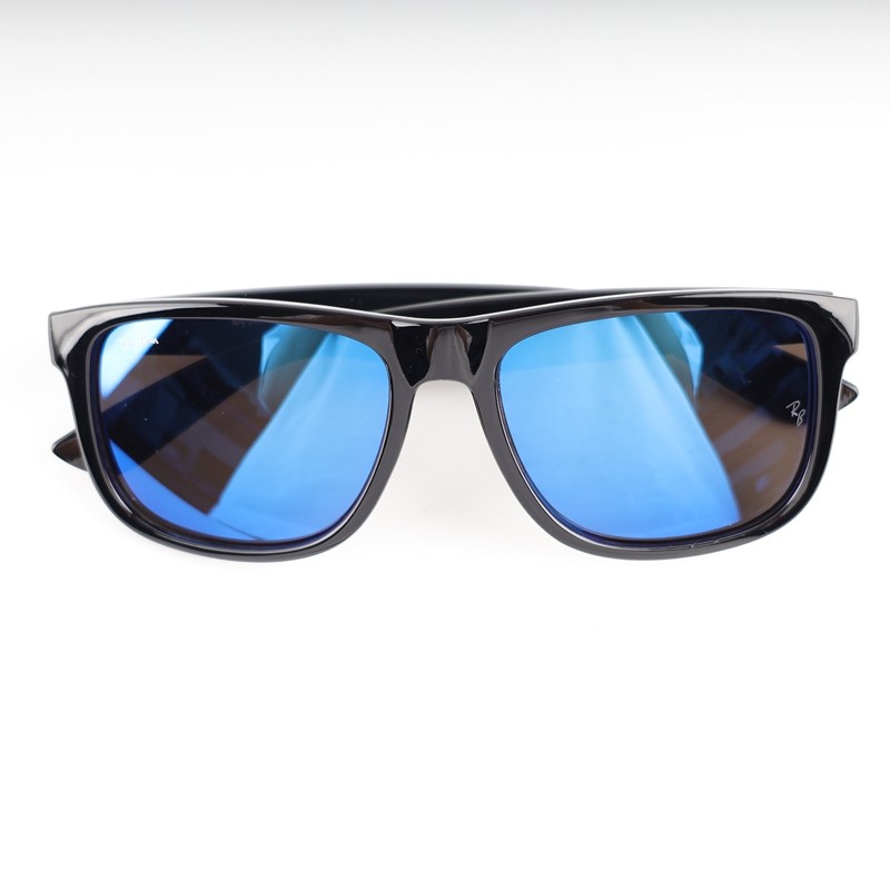 1Pcs R-B Justin RB4165 622/55 Rubber Black Blue Mirror Polarized Sunglasses 54mm