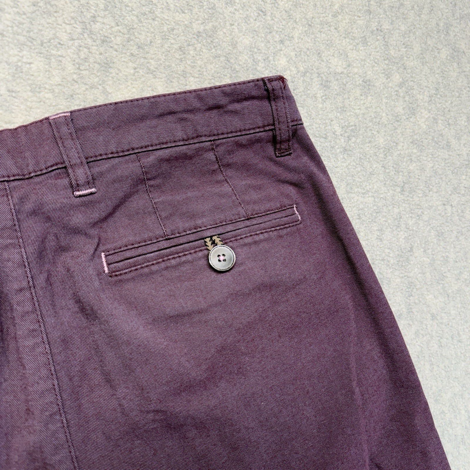 Ted Baker London Mens Chino Pants 30R Purple Slim Fit Cotton Stretch