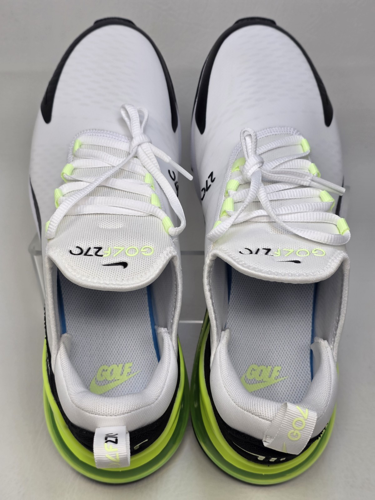 Nike Air Max 270 Golf Sneakers White Black Volt CK6483-105 Mens Size 10.5 New