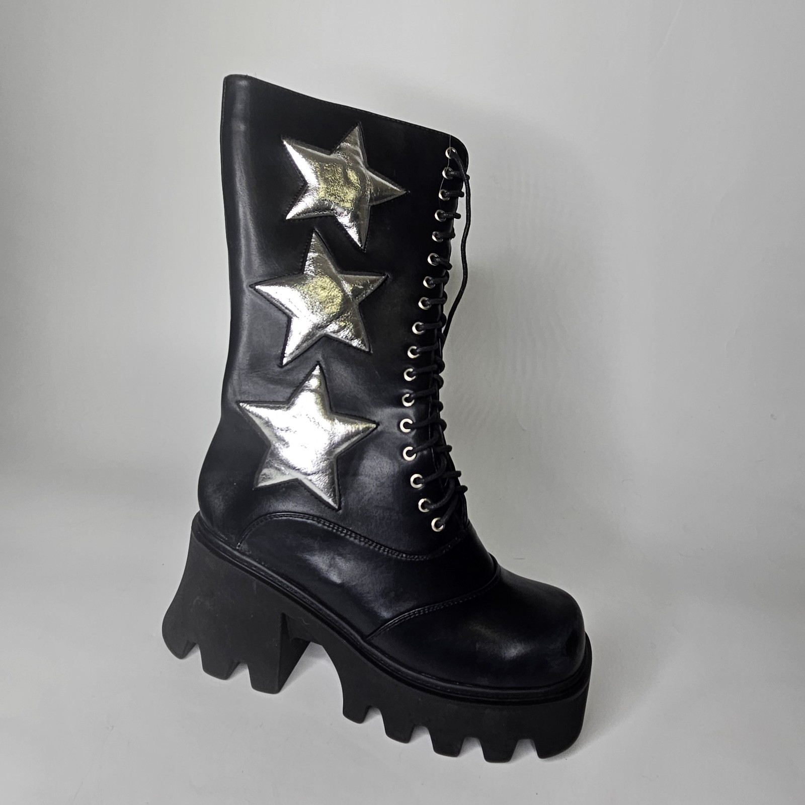 Lamoda Size 10 star Platform Boots Chunky Heel boots space cowboy ace freely