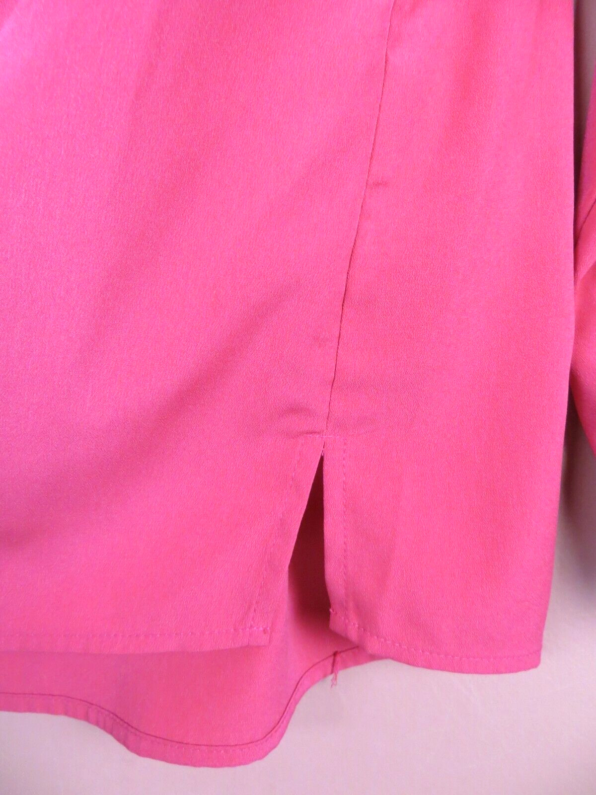 JM COLLECTION Women Slippery Polyester Blouse Pocket Beaded Dark Magenta Pink 16
