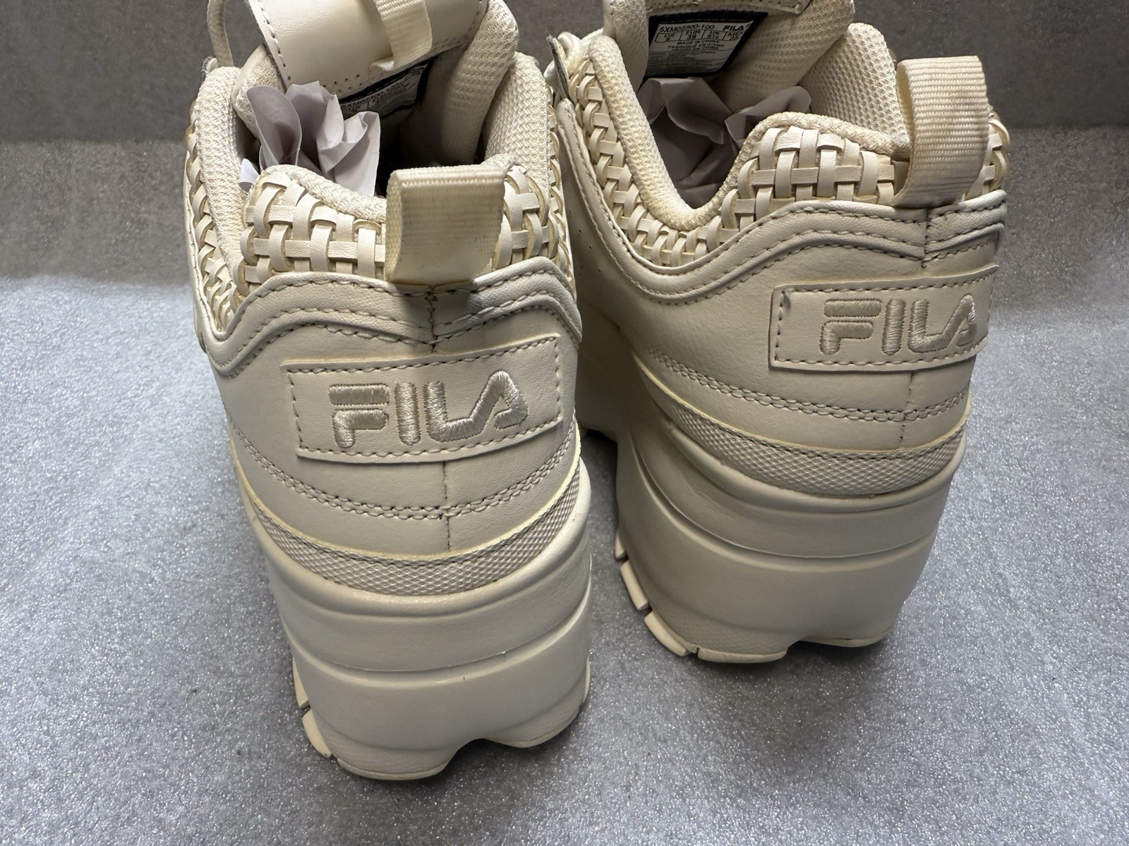 Fila Disruptor II Platform Wedge White Size 8 UK6.5 Women’s, Pre-Owned