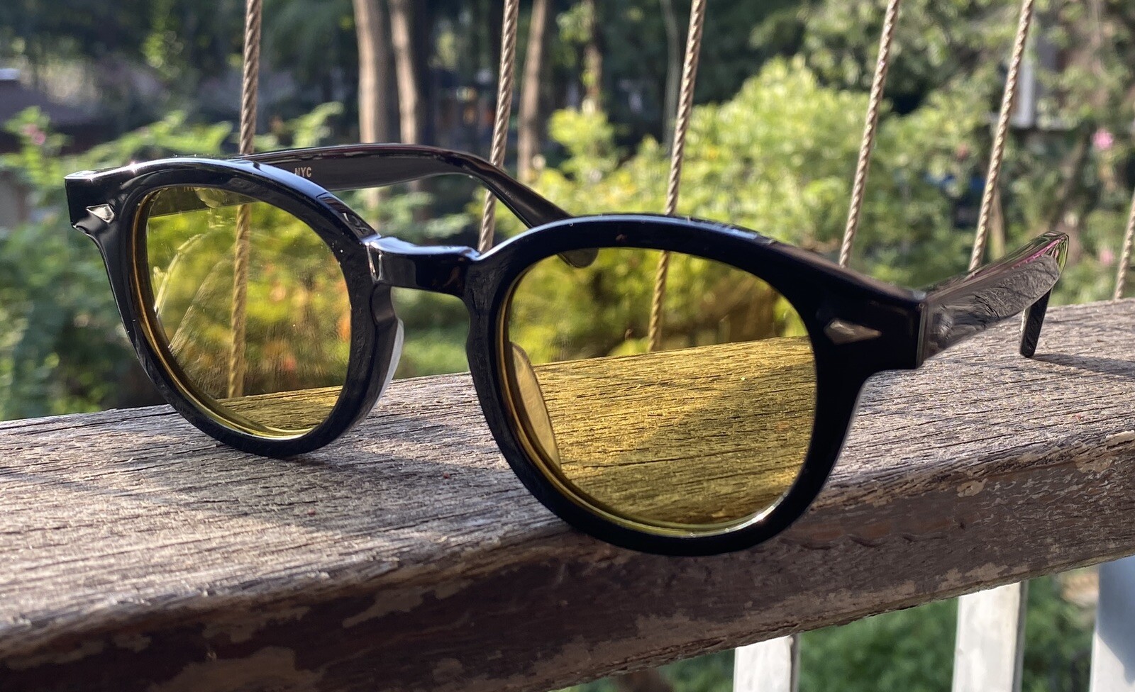 Retro Yellow Polarized Sunglasses Men’s Black Glasses Johnny Depp Glasses UV400