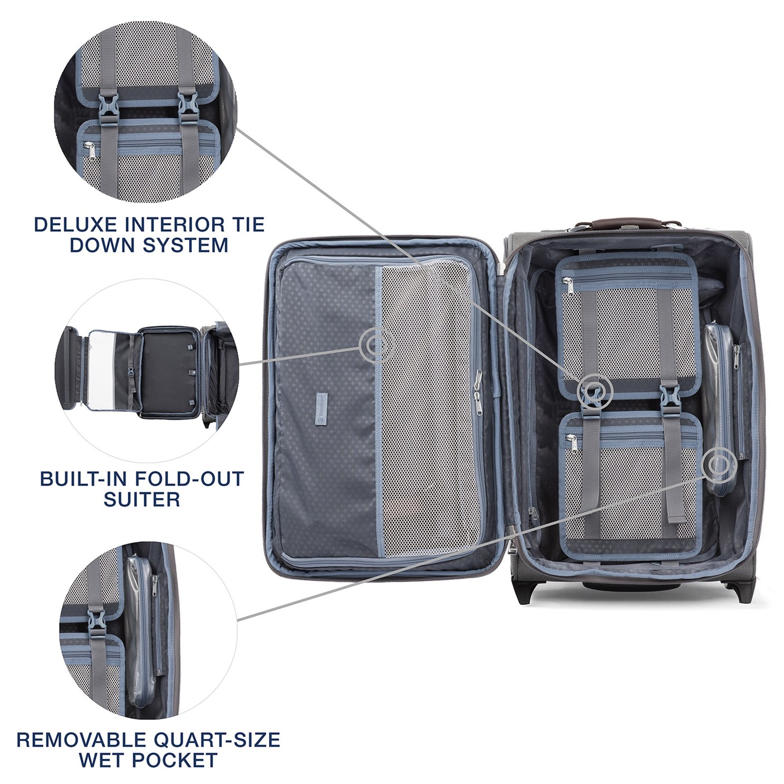 Travelpro Platinum Elite Softside Expandable Luggage, 2 Wheel Grey 22 Inch U1