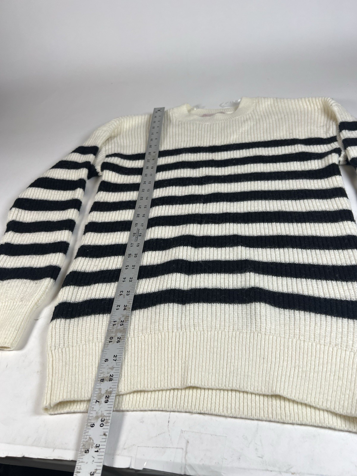 Emma’s Expressions Sweater Cream & Black Striped Boho City Preppy Women’s Size L