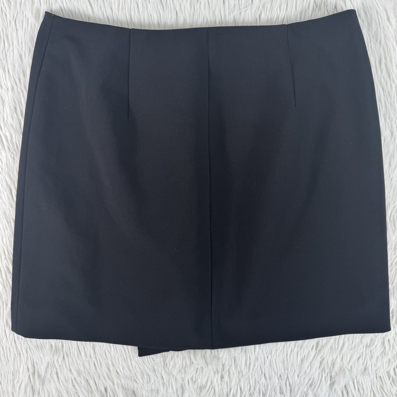 Madewell Ignition Black Zipper Accent Asymmetric Mini Wrap Skirt Women’s Size 4