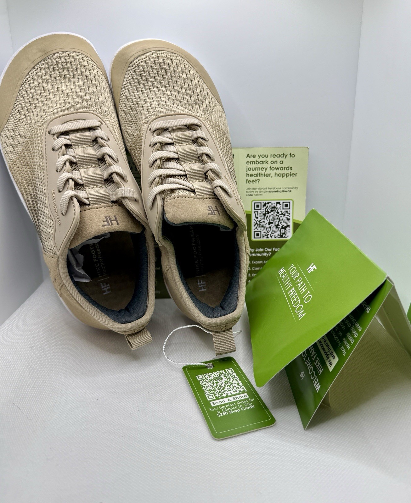 Hike Footwear Barefoot Shoes Size 37/Women’s 7/Men’s 5 HF Stride Beige Sneakers