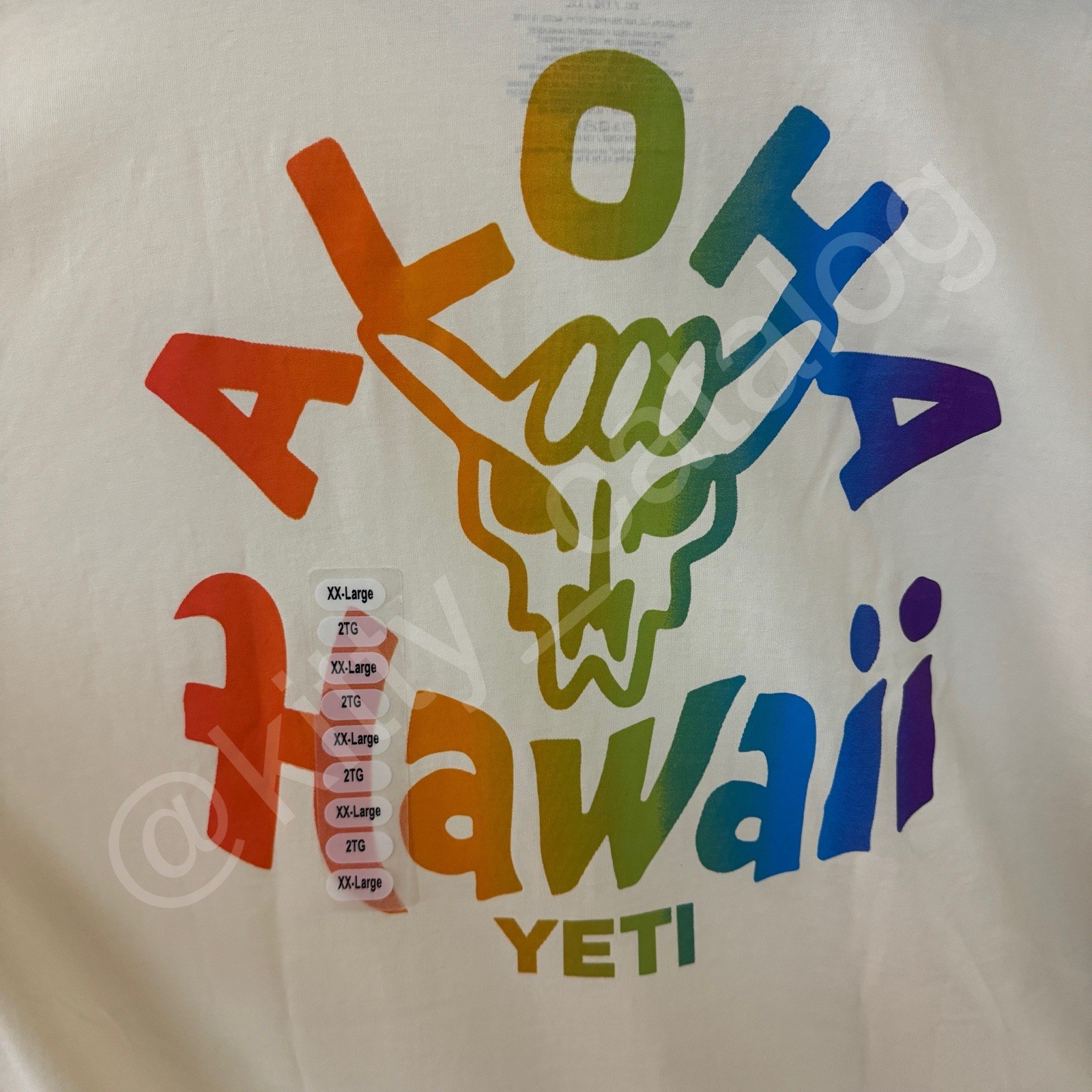 Yeti Aloha Hawaii Rainbow Shaka Skull Shirt, Size XXL, Honolulu Store Exclusive