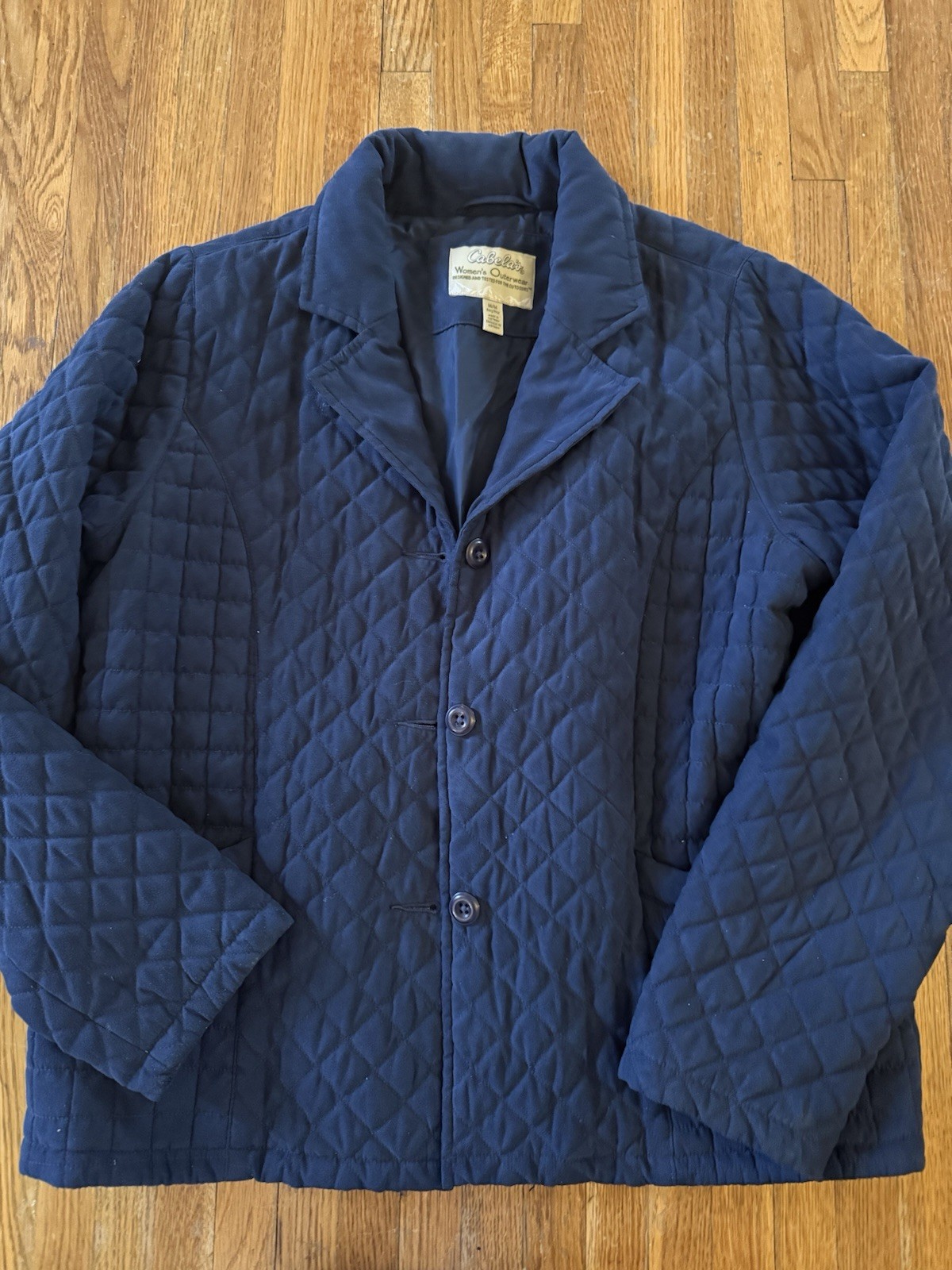 Cabela’s Lightweight Quilted Button Front Jacket Women’s Medium Navy Blue